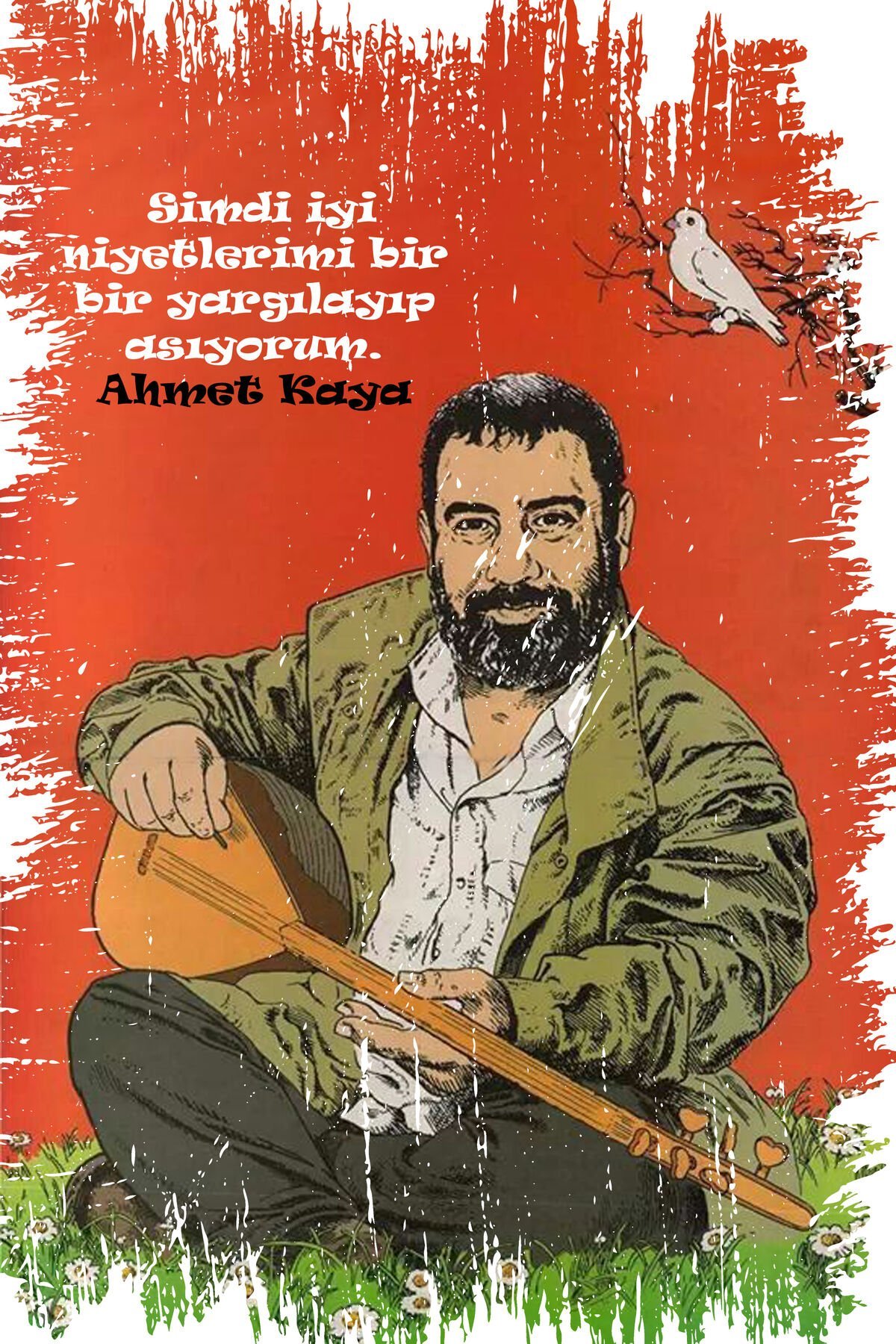 Ahmet Kaya Tasarımlı Ahşap Poster