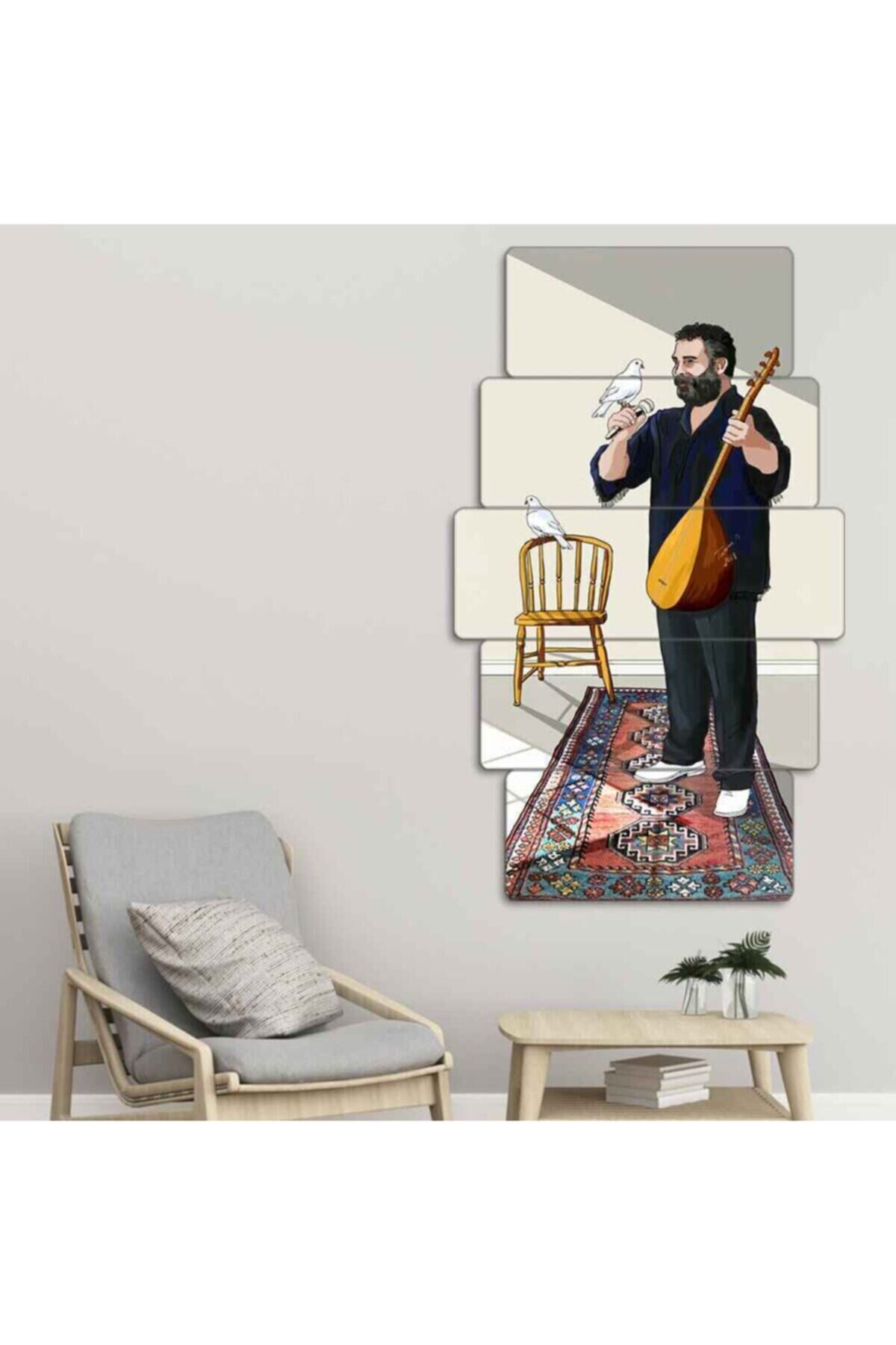 Ahmet Kaya - 5 Parçalı Mdf Tablo