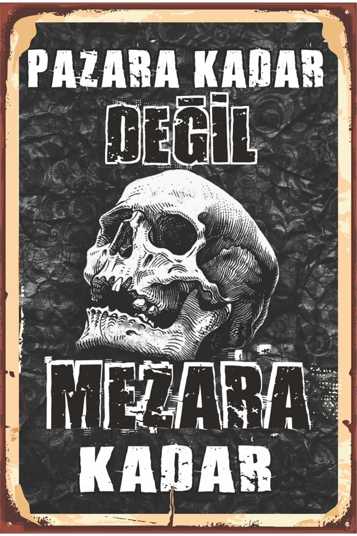 Siyah Beyaz Futbol Takım Taraftar Pazara Kadar Değil Mezara Kadar Retro Ahşap Poster