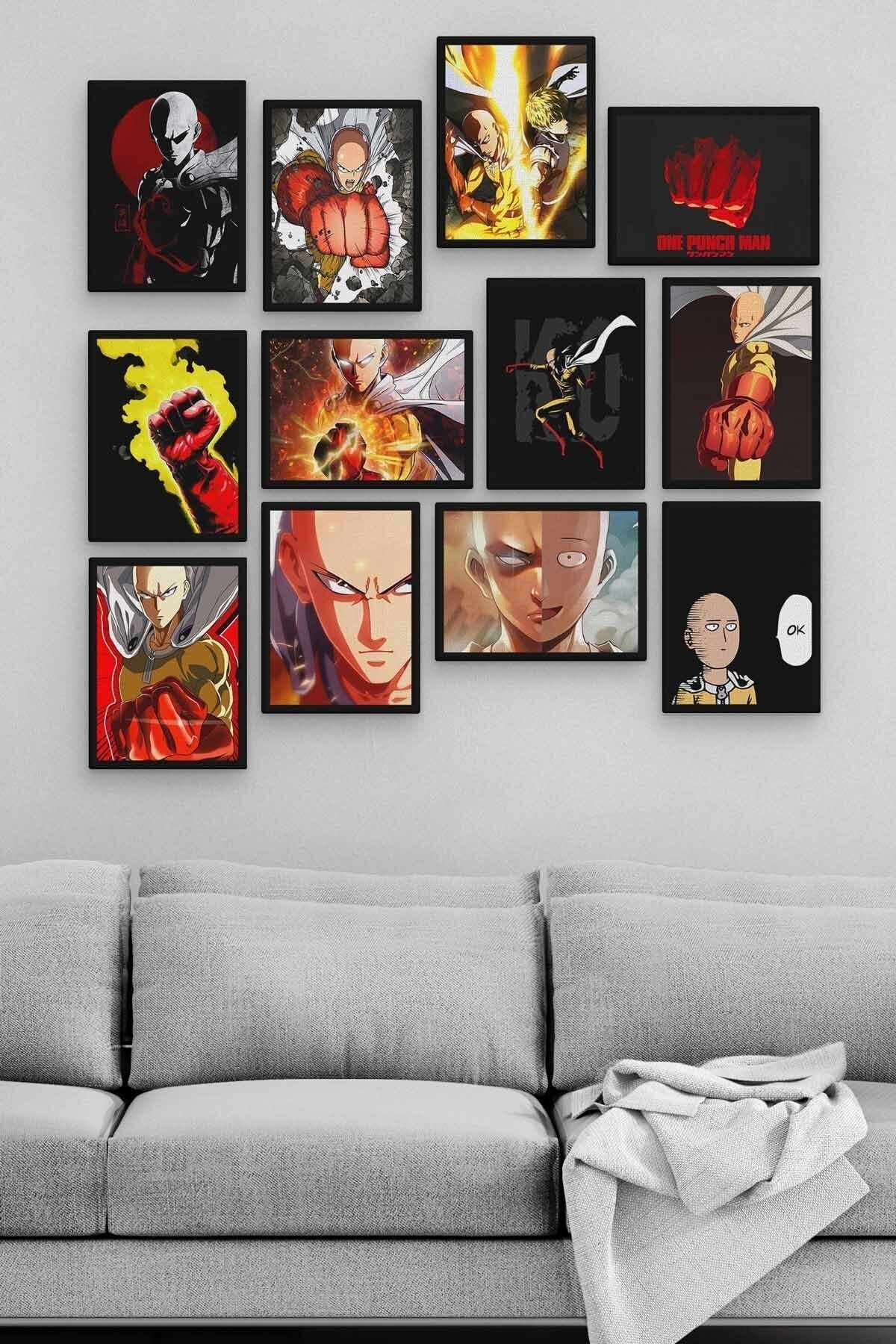 One Punch Man 12 Parça Ahşap Mdf Tablo Zlltb353
