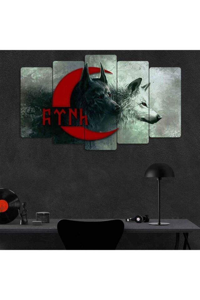 Kurt , Iyi , Türkçülük - 5 Parçalı Tablo