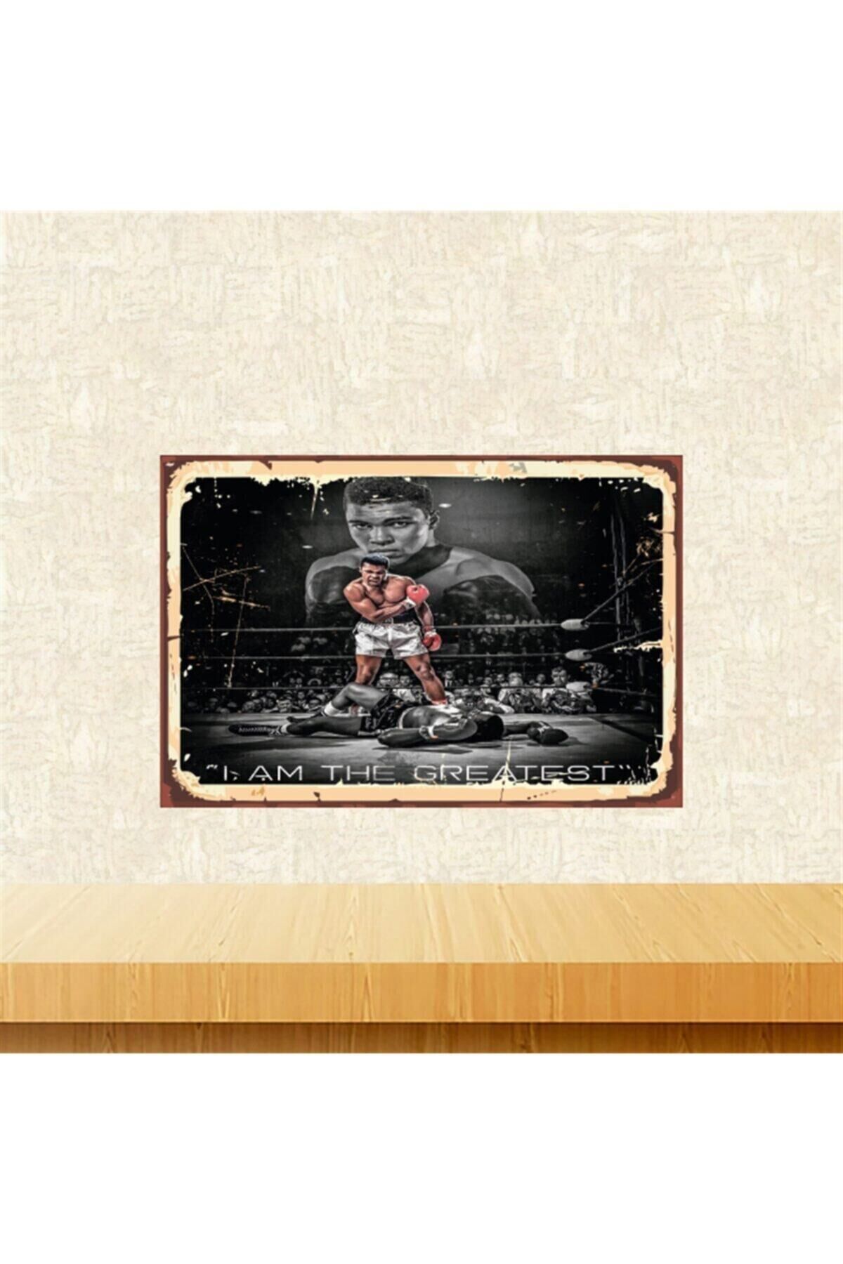 Muhammed Ali I Am The Greastest 20-30 Cm Retro Ahşap Tablo Tkfx5749