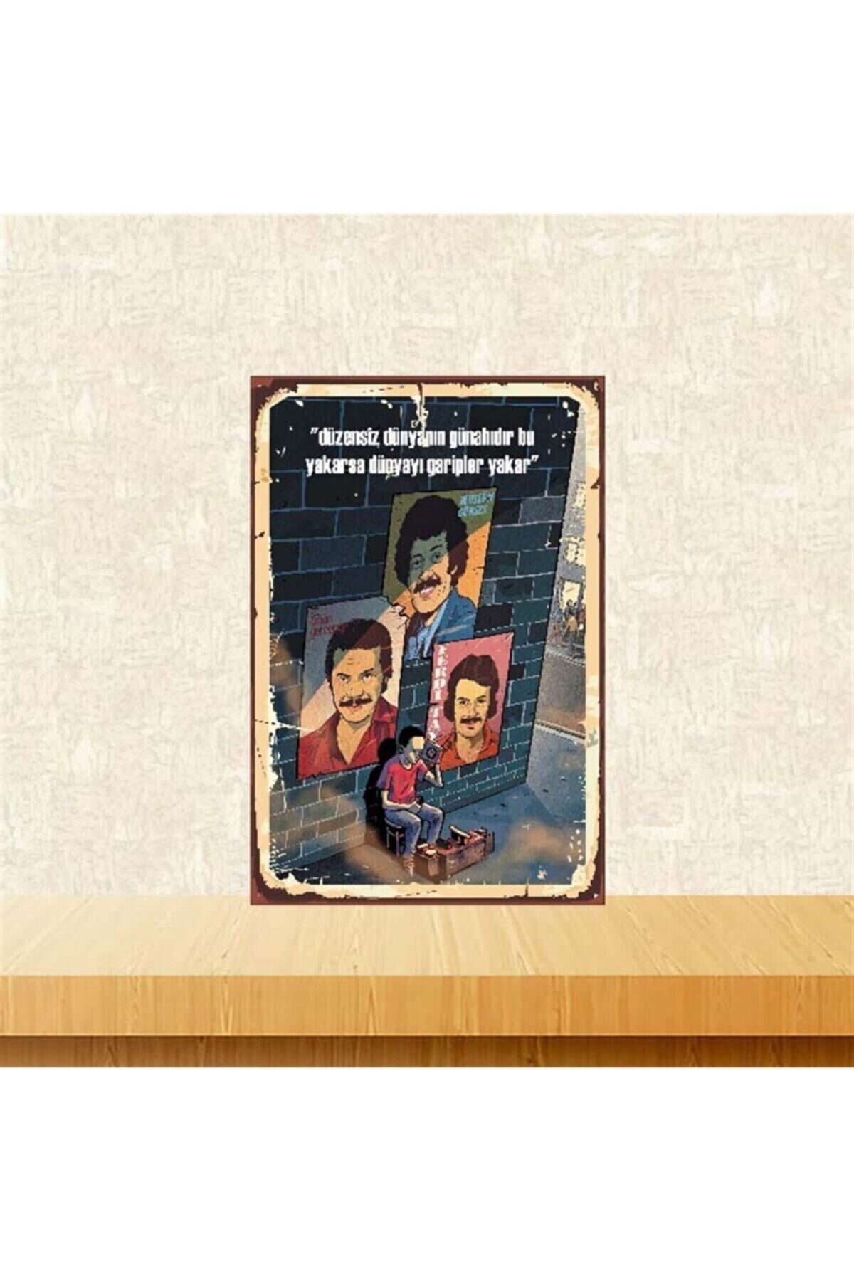 Düzensiz Dünyanın Günahıdır Bu 20-30 Cm Retro Ahşap Poster Tkfx3692