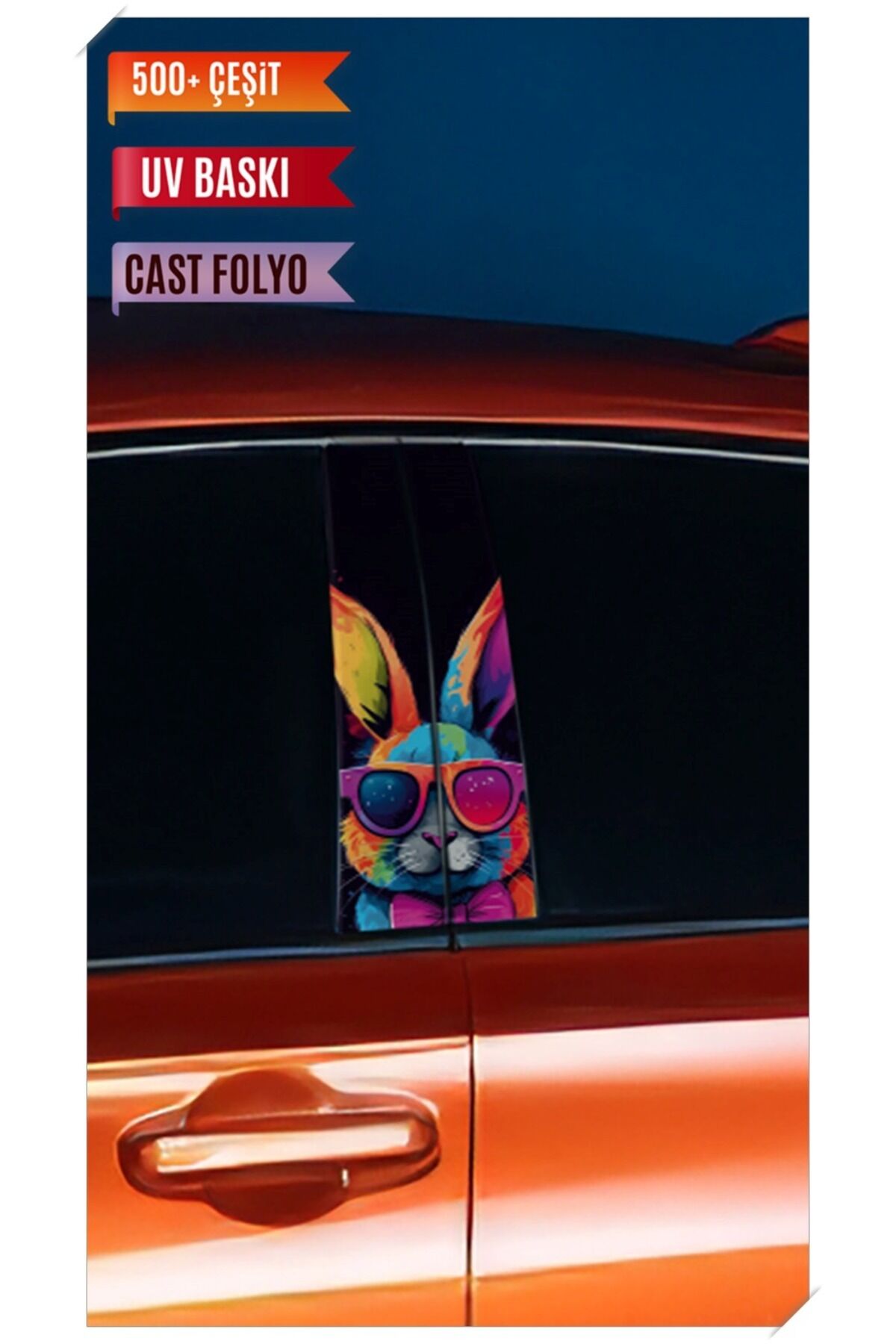 Araç Kapı Direk Kaplama Folyosu Taşvan Desenli (Sağ Sol Takım) (2 Adet) - 22x50 Cm