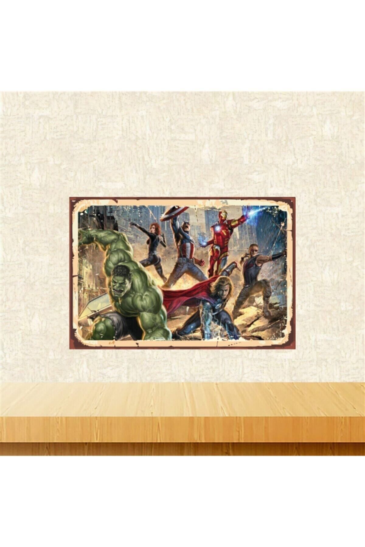 Yenilmezler Tasarımlı 20-30 cm Retro Ahşap Tablo