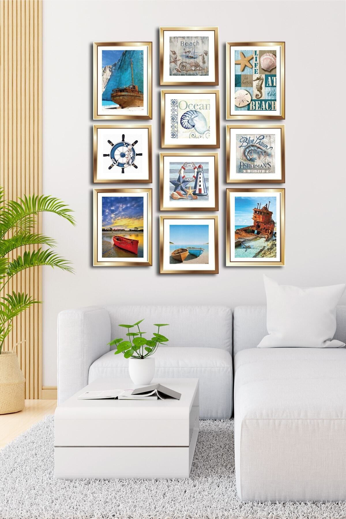 10 Parçalı Çerçeve Görünümlü Mdf Tablo Seti Flm168