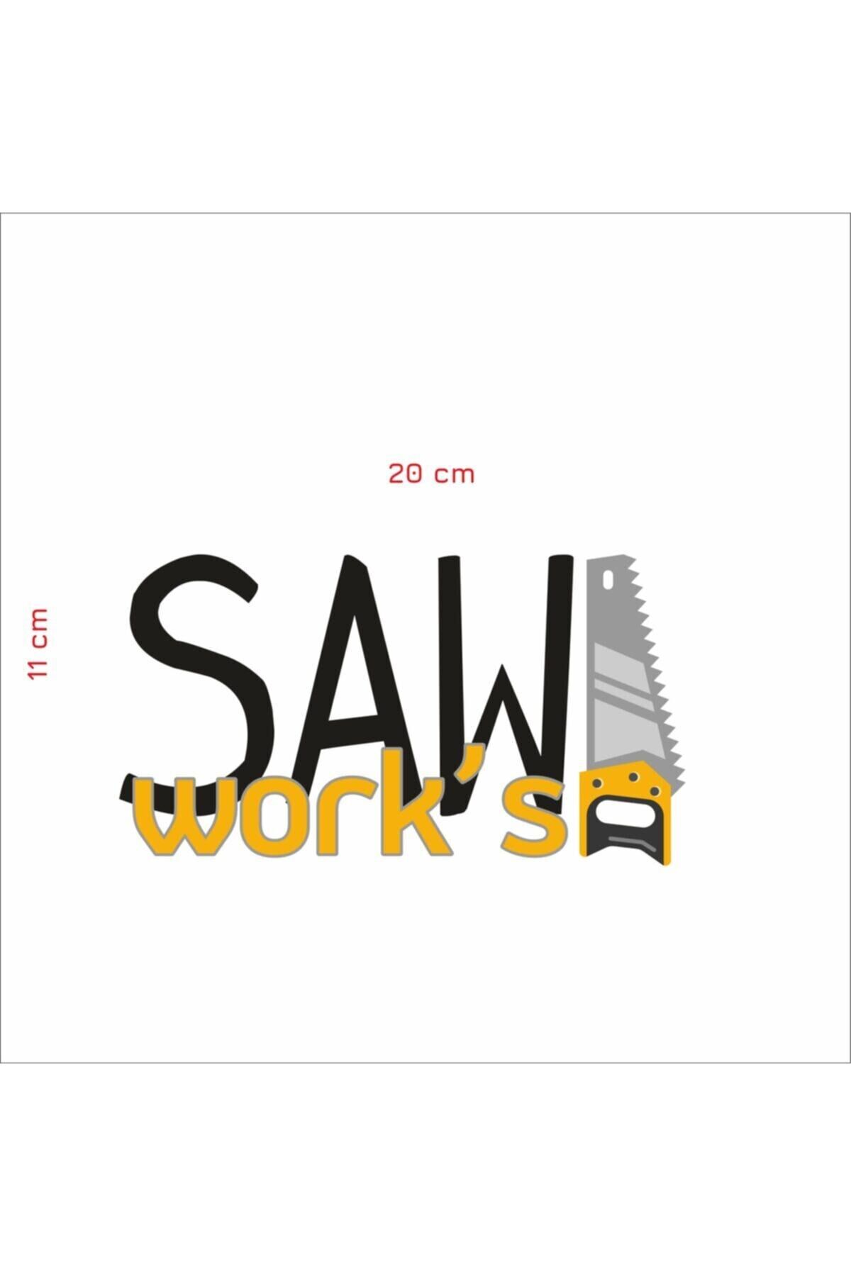 Saw Works Araç Yazısı Sticker
