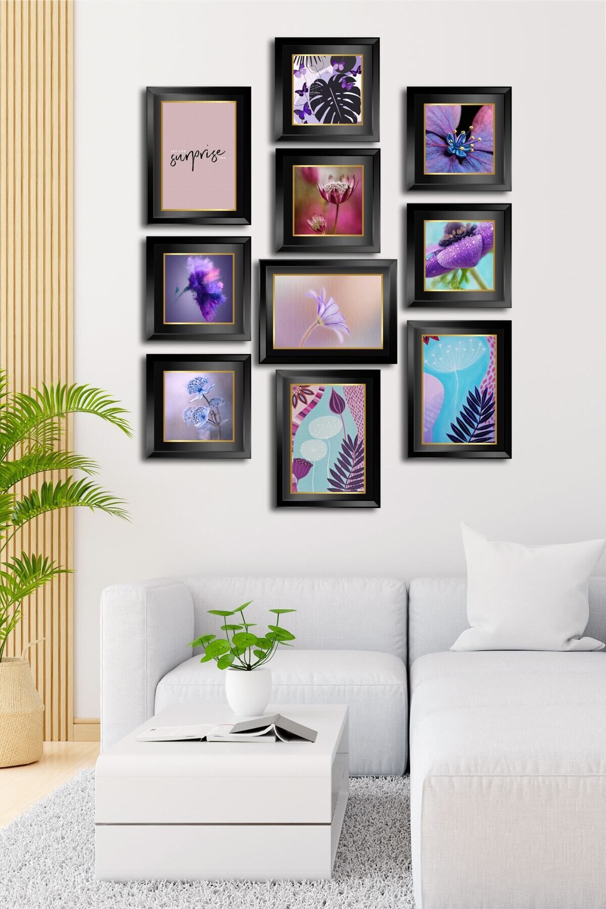 10 Parçalı Çerçeve Görünümlü Mdf Tablo Seti Flm116