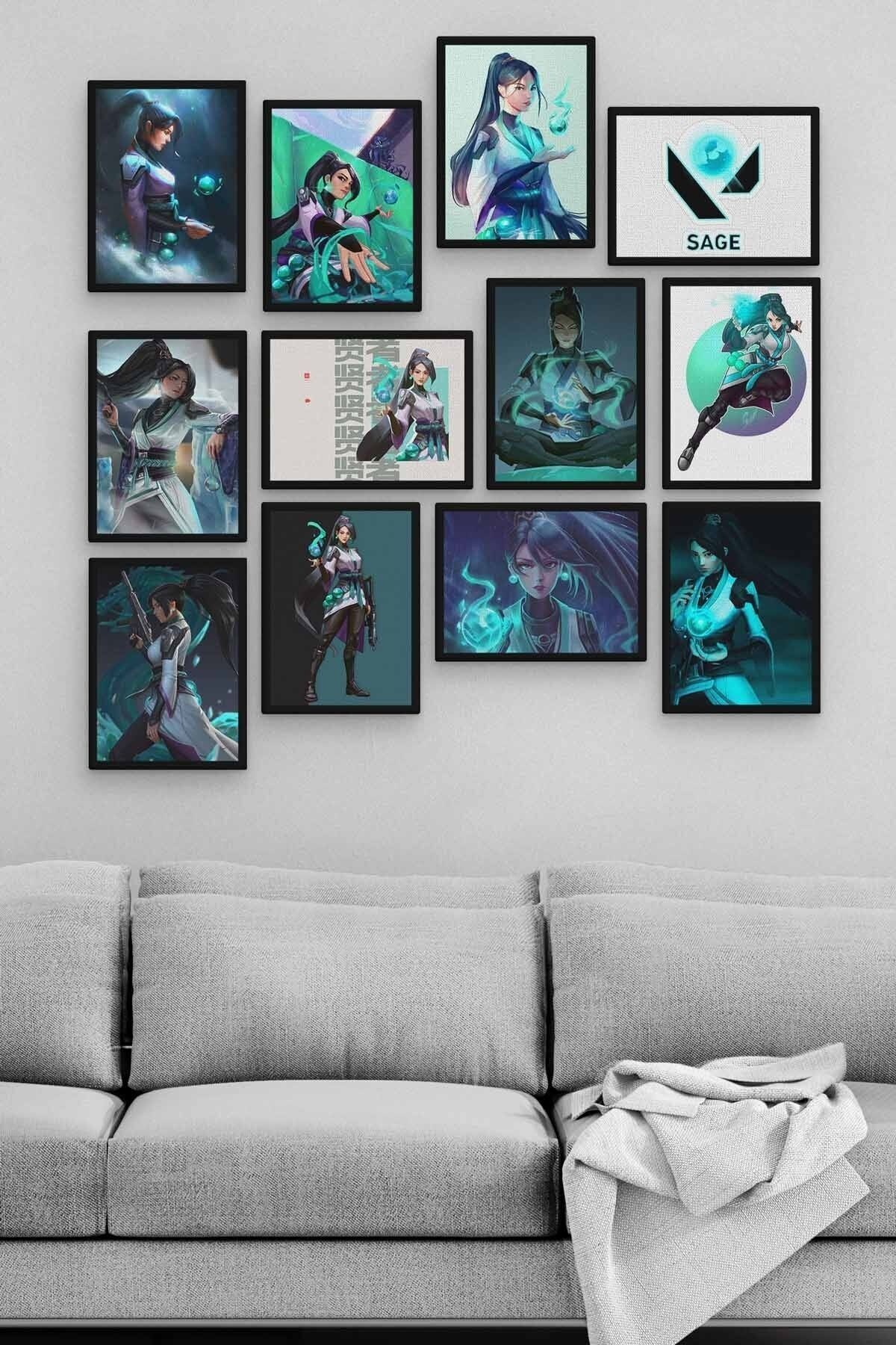 Sage 12 Parça Ahşap Mdf Tablo Zlltb358