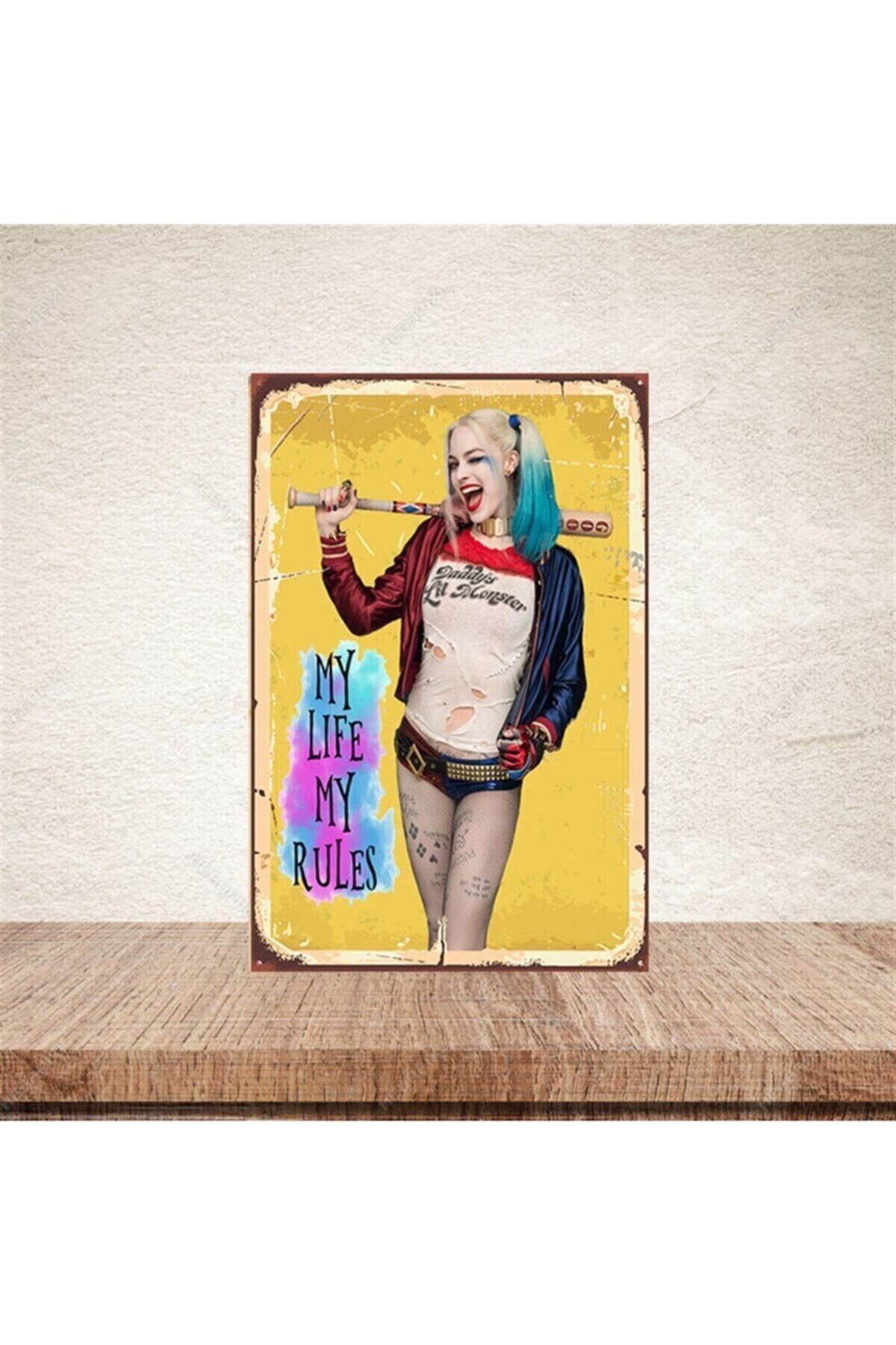 My Life My Rules Retro Ahşap Poster 20 30 cm