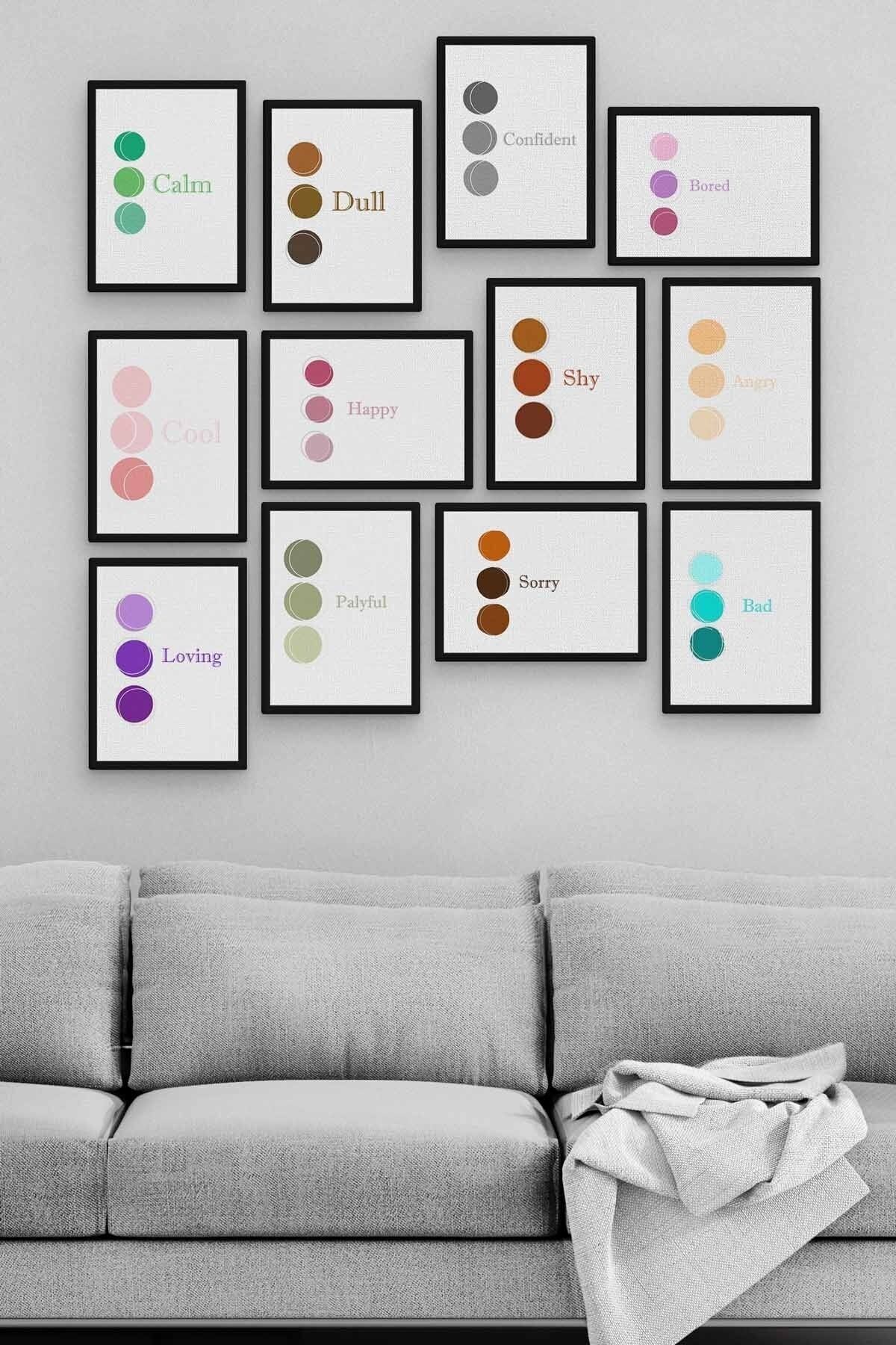 Daireler 12 Parça Ahşap Mdf Tablo Zlltb257