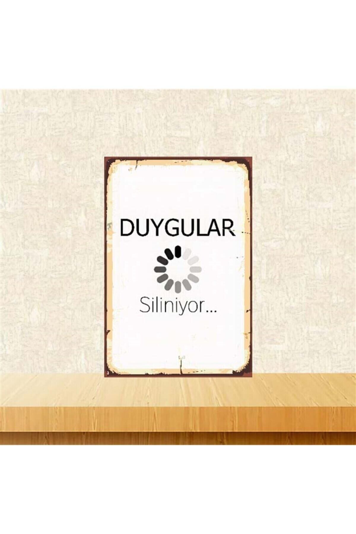 Duygular Siliniyor 20-30 Cm Retro Ahşap Poster