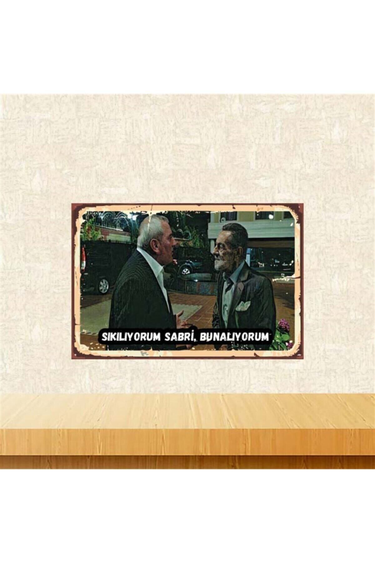 Sıkılıyorum Sabri Kolpaçino 20-30 Cm Retro Ahşap Poster Tkfx4131