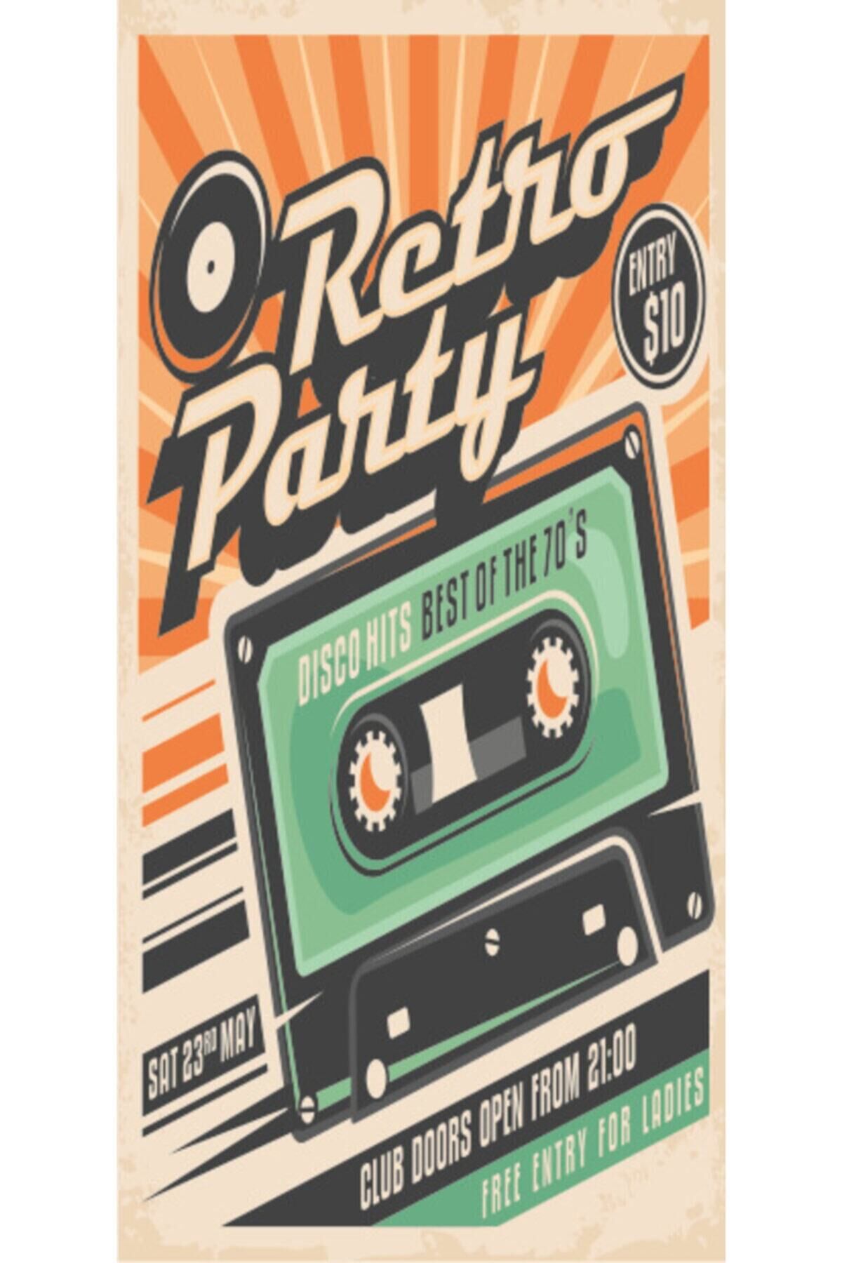 Retro Parti Kaset (10 Cm X 20 Cm) Mini Retro Ahşap Poster