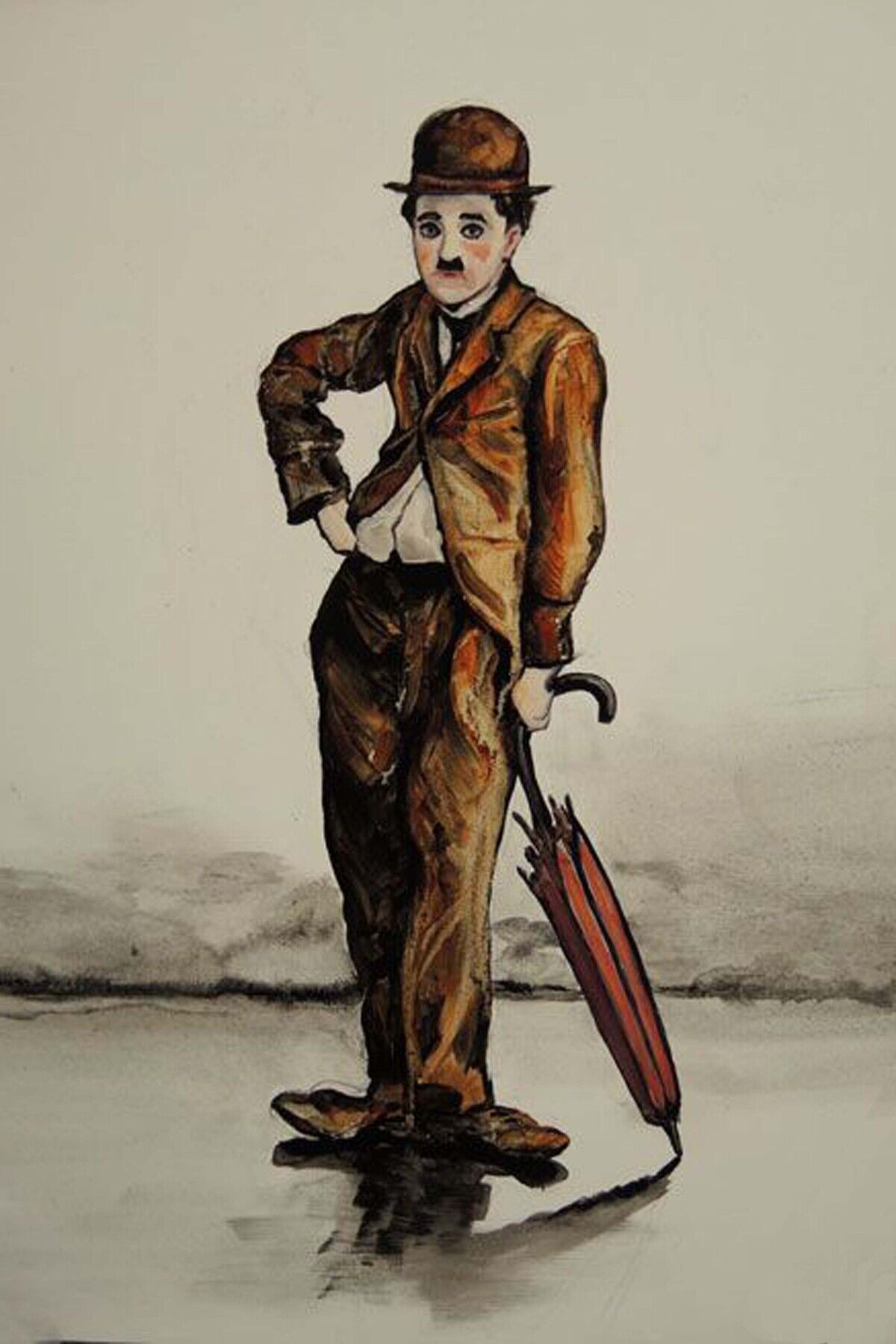 Charlie Chaplin Tasarımlı Ahşap Poster