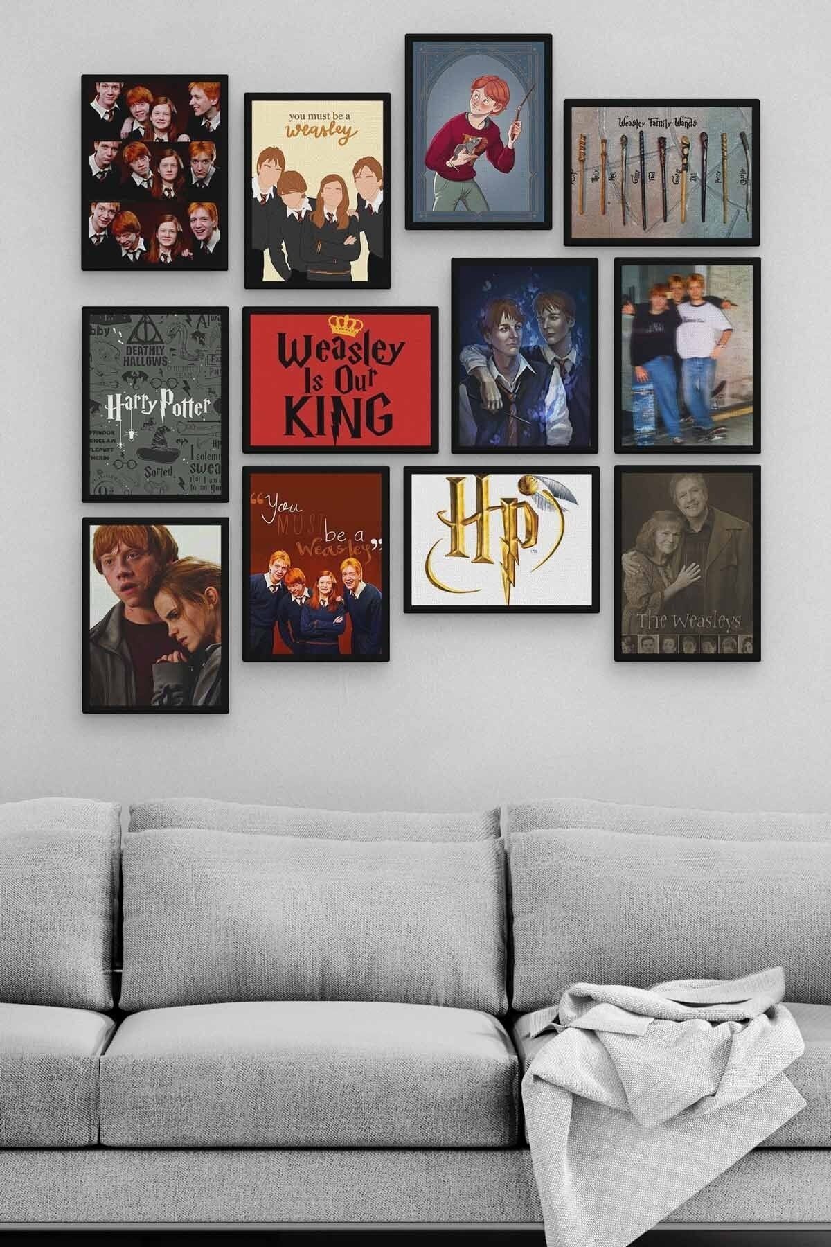 Wesley Ailesi 12 Parça Ahşap Mdf Tablo Zlltb437