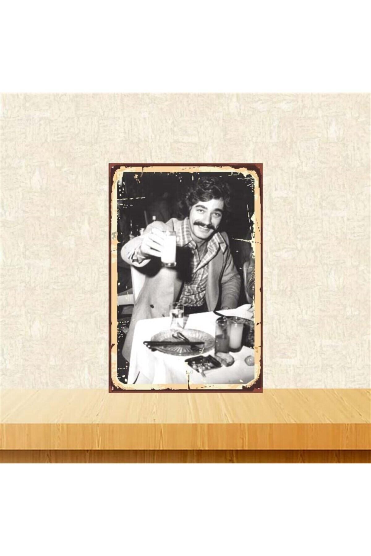 Kadir İnanır Tasarımlı Retro Ahşap Poster 20-30 cm