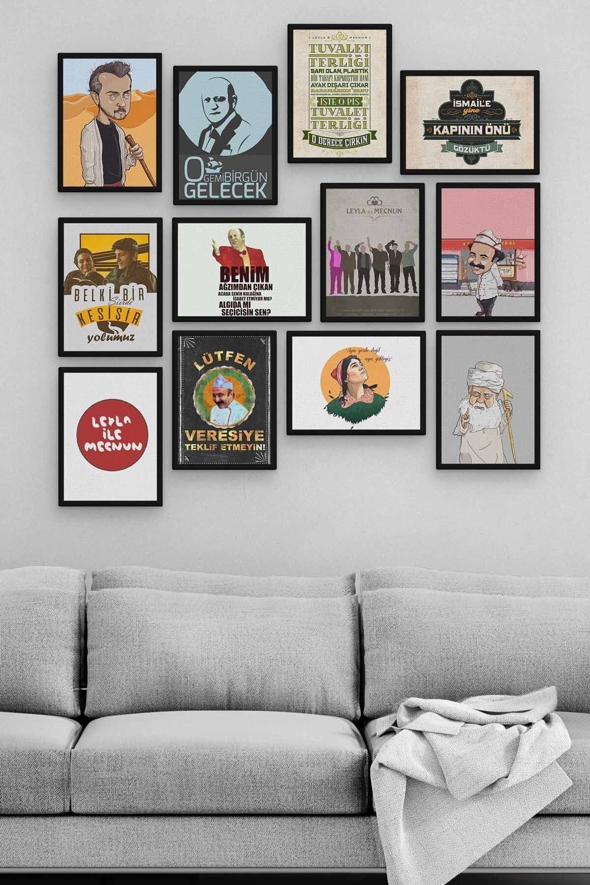 Leyla Ile Mecnun 12 Parça Ahşap Mdf Tablo Tgtb1271