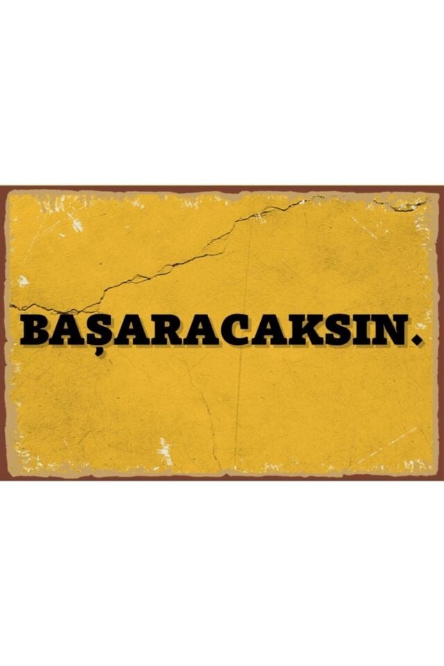 Başaracaksın Duvar Yazıları Retro Ahşap Poster