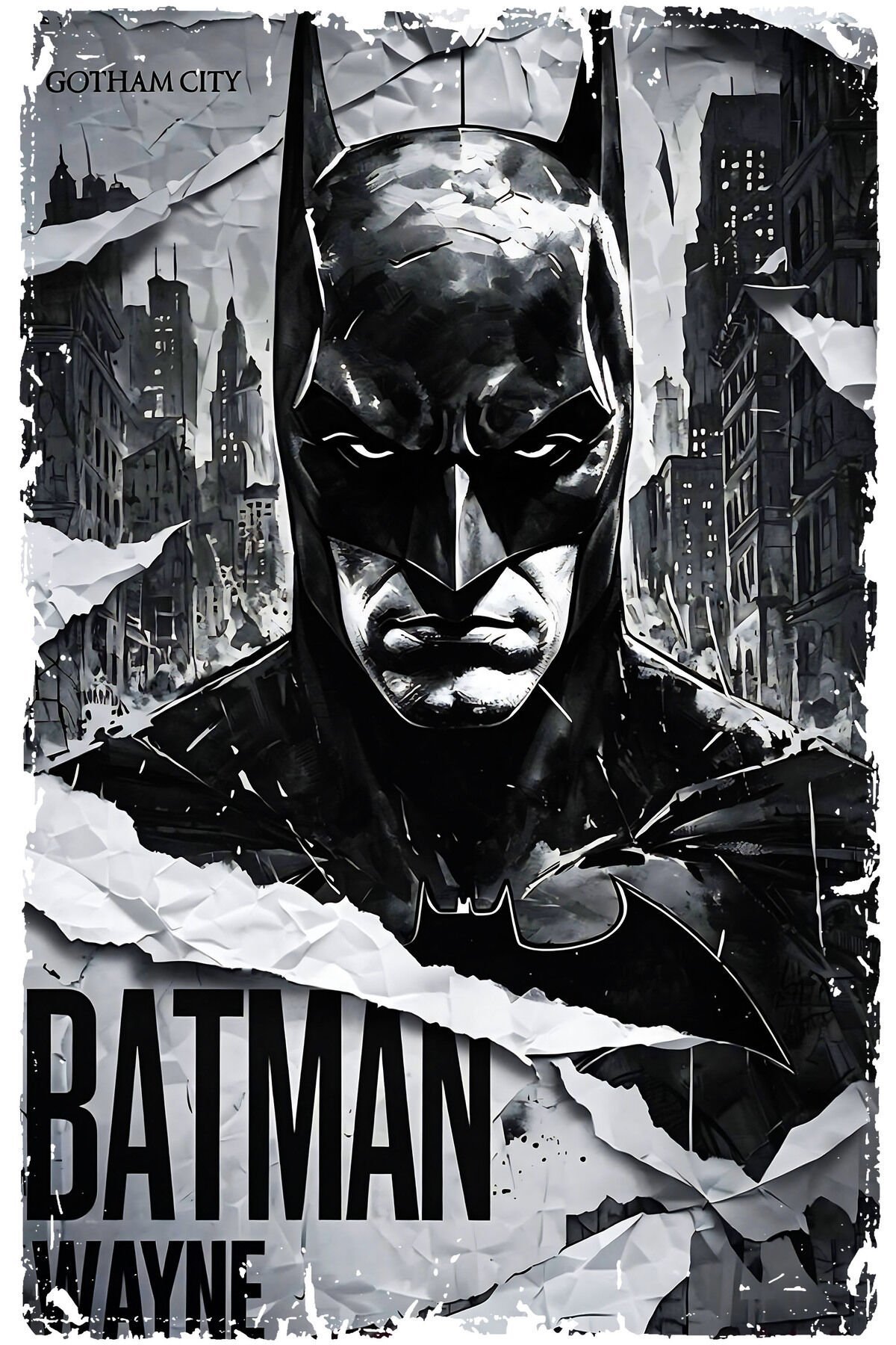 Batman Retro Ahşap Tablo Görselli Poster (20x30)