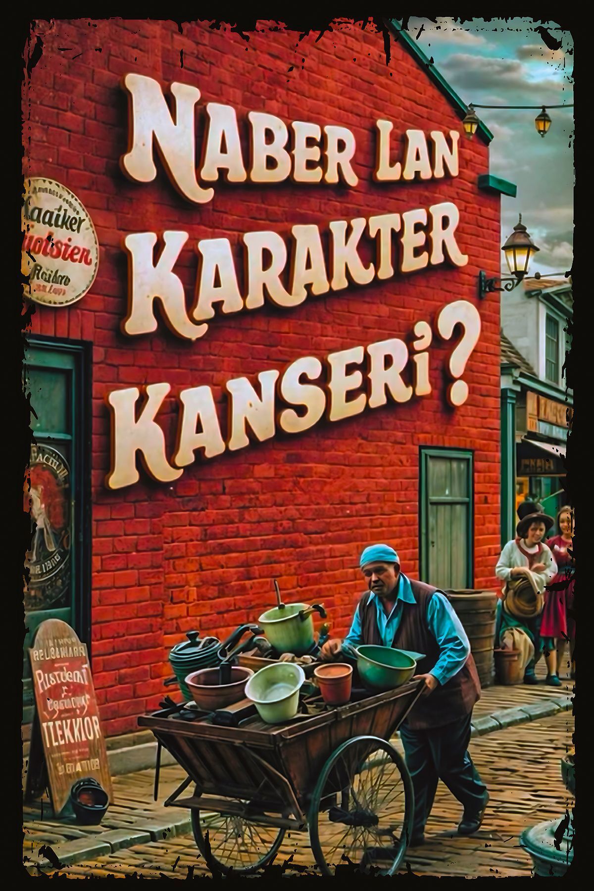 Naber Lan Karakter Kanseri Retro Ahşap Poster (20x30)