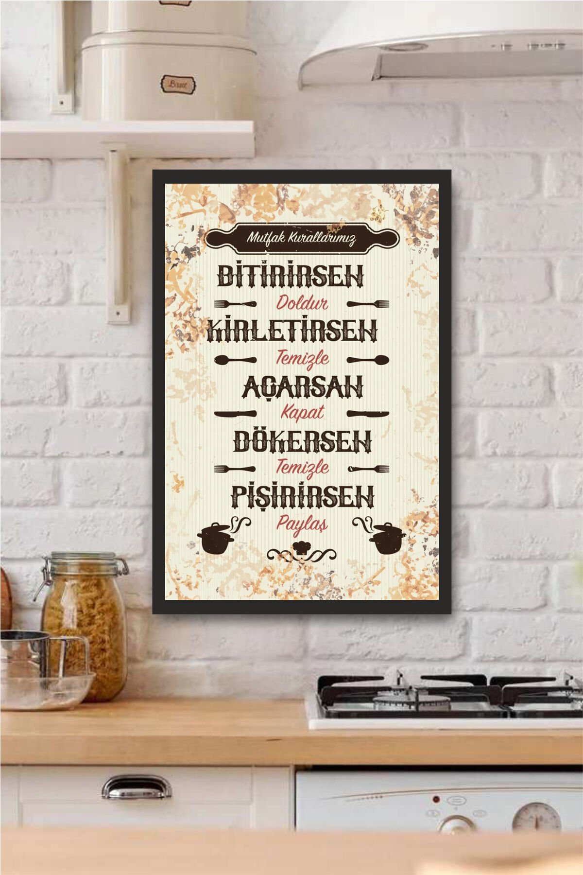 mutfak tasarımlı Çerçeve Görünümlü Mdf Tablo