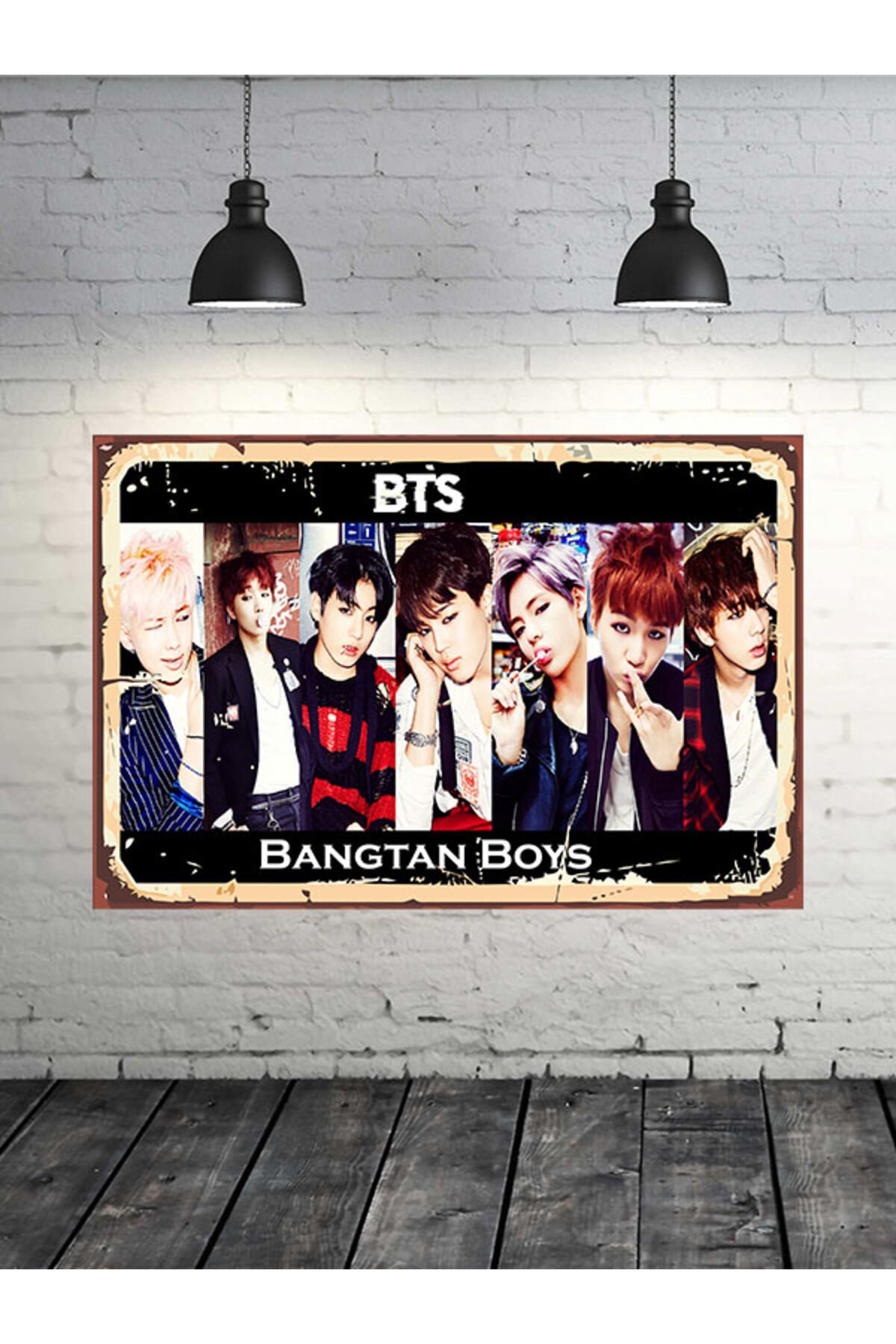 Bts Tasarımlı 20x30 Cm Retro Ahşap Tablo