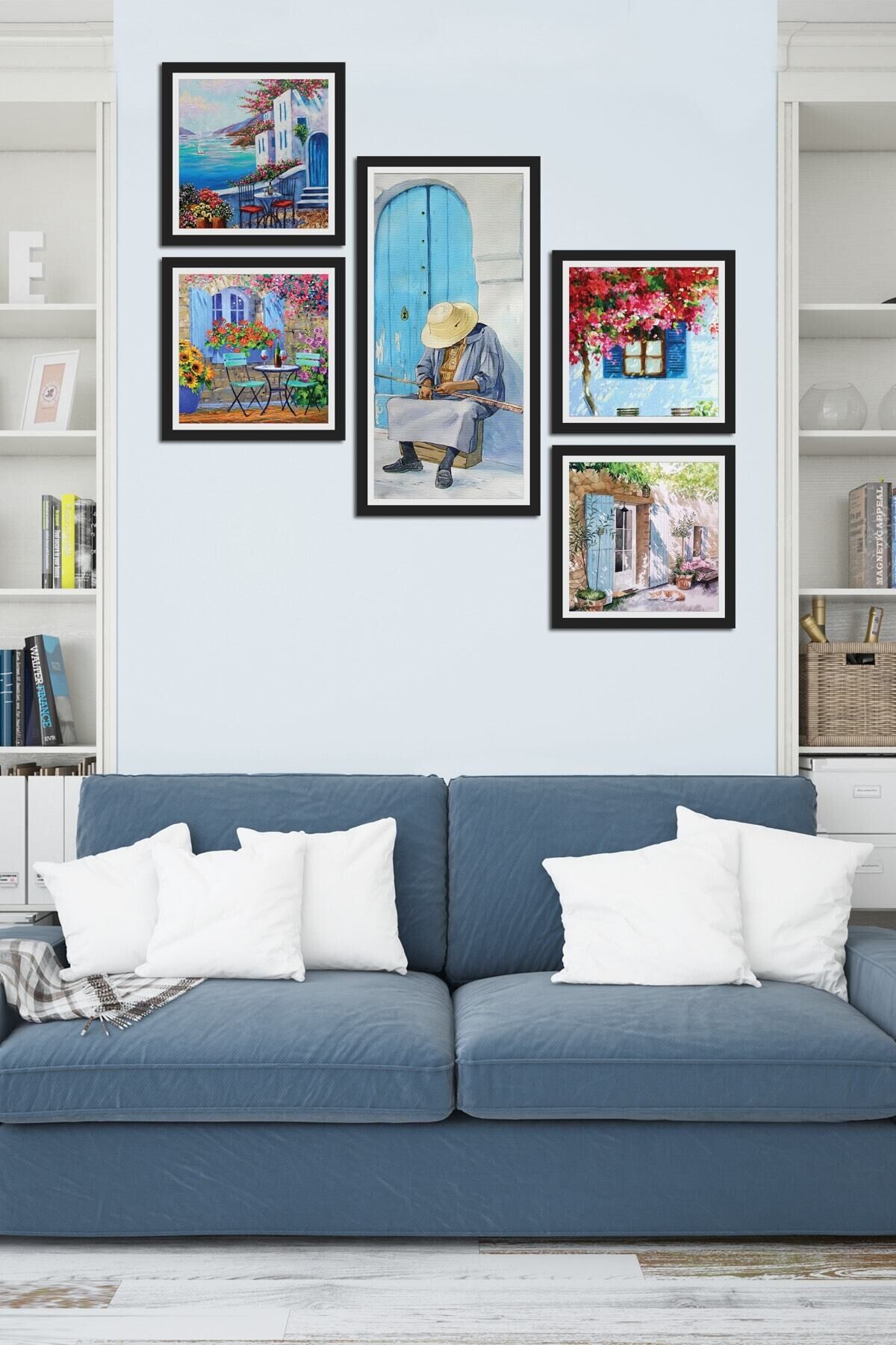 Collage Style 5 Parçalı Mdf Tablo Atf224