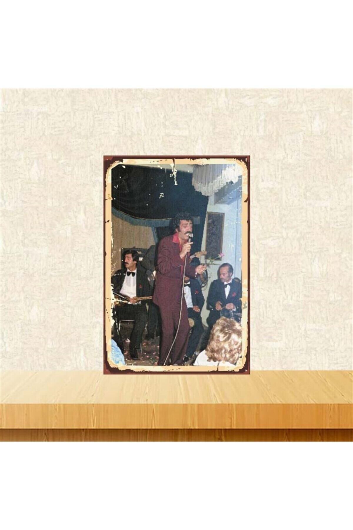 Müslüm Gürses Retro Ahşap Poster Tkfx3777 20x30 cm