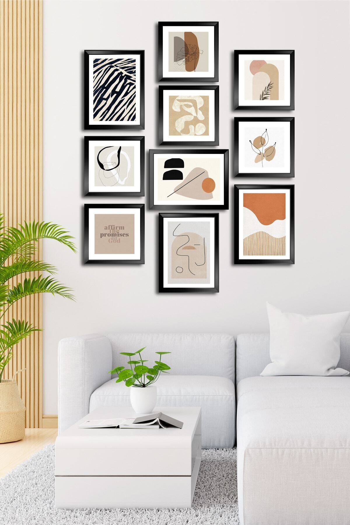 10 Parçalı Çerçeve Görünümlü Mdf Tablo Seti Flm118