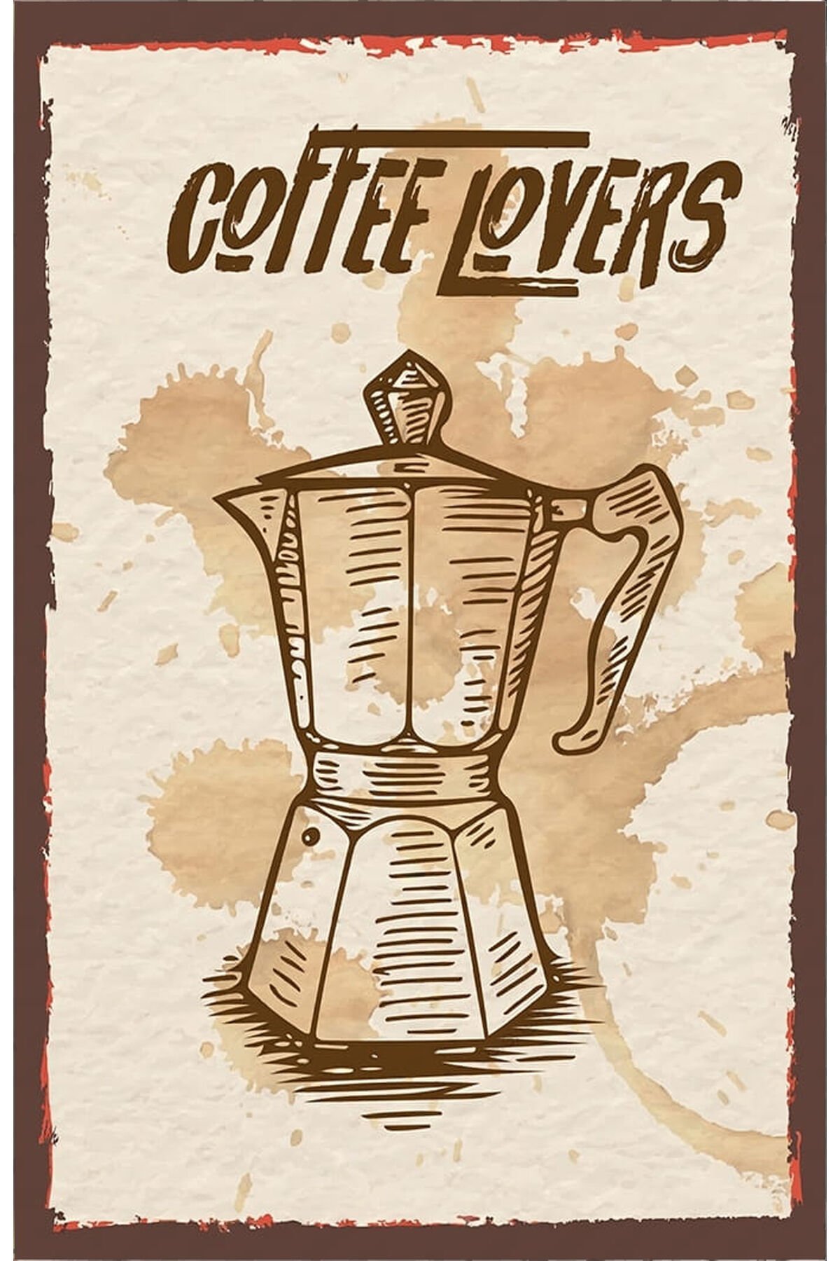 Çay ve Kahve Tasarımlı Ahşap Poster