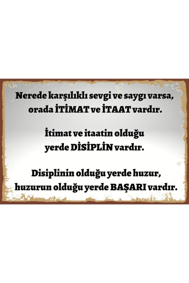 Huzur Duvar Yazıları Retro Ahşap Poster