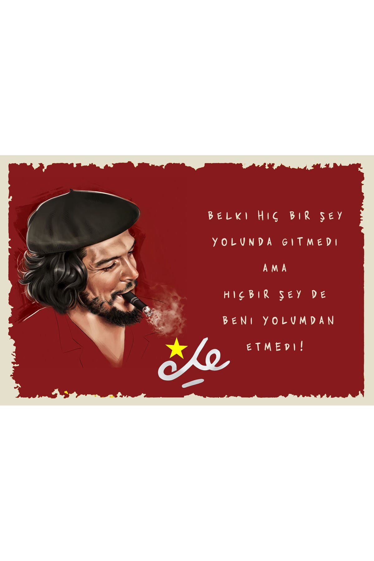 Che Guevara Tasarımlı Ahşap Poster