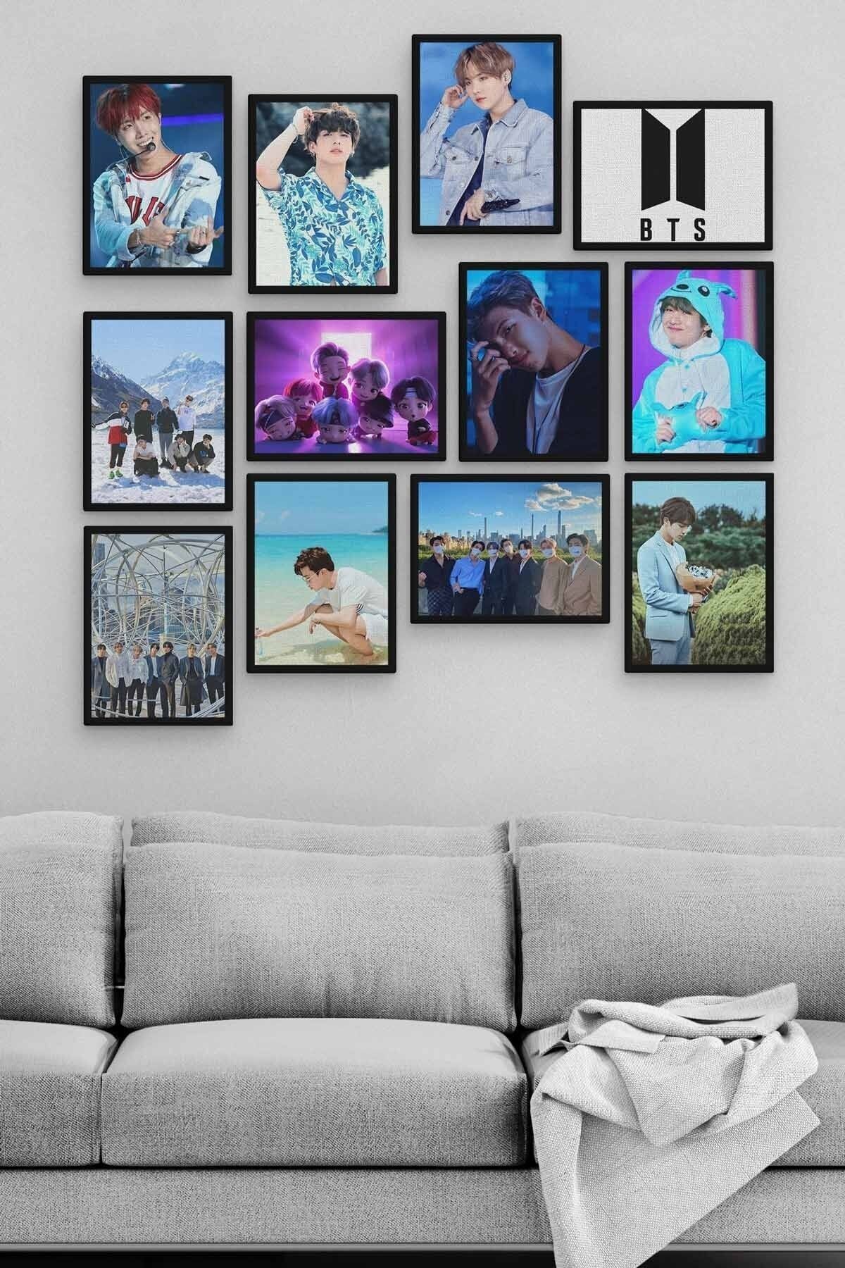 Bts 12 Parça Ahşap Mdf Tablo Zlltb418