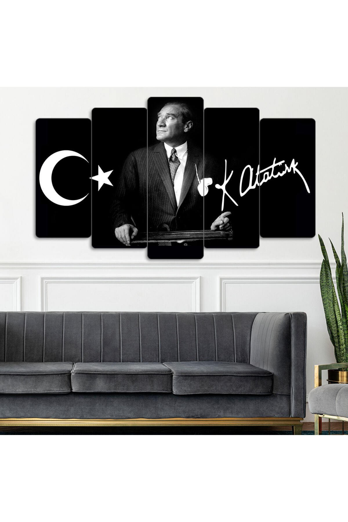 Mustafa Kemal Atatürk 5 Parçalı Tablo