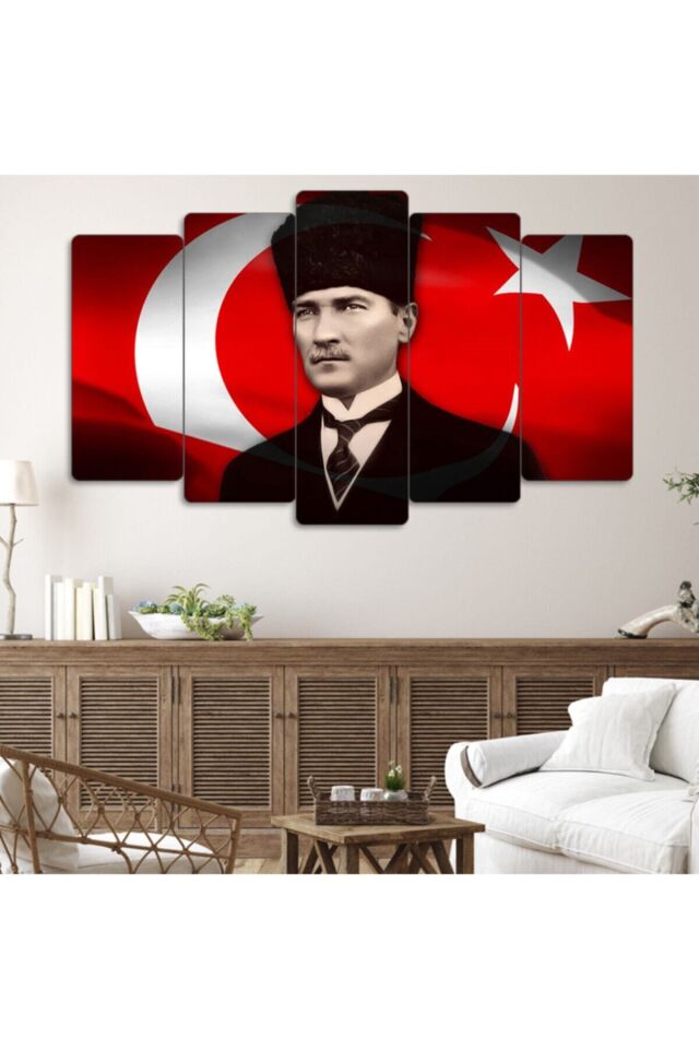 Mustafa Kemal Atatürk - 5 Parçalı Tablo
