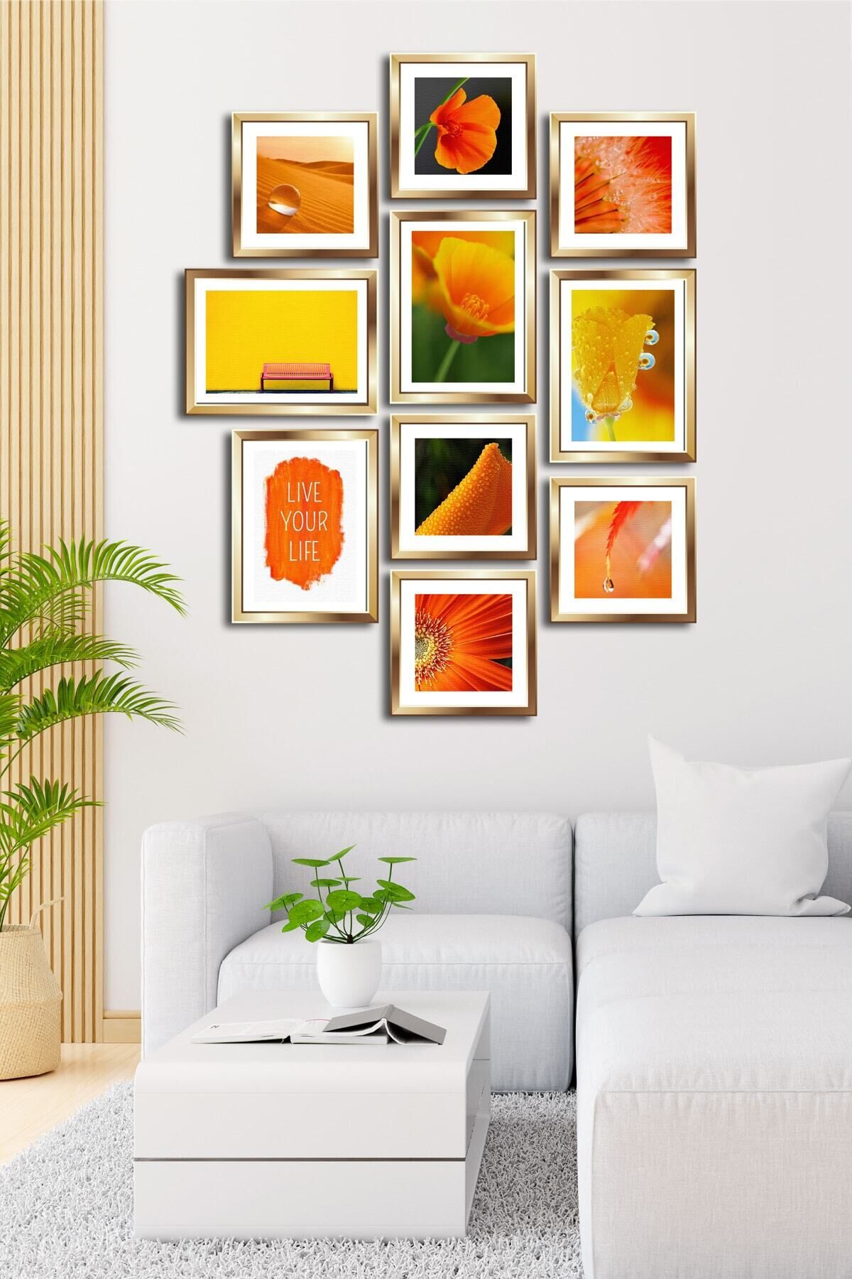 10 Parçalı Çerçeve Görünümlü Mdf Tablo Seti Flm058