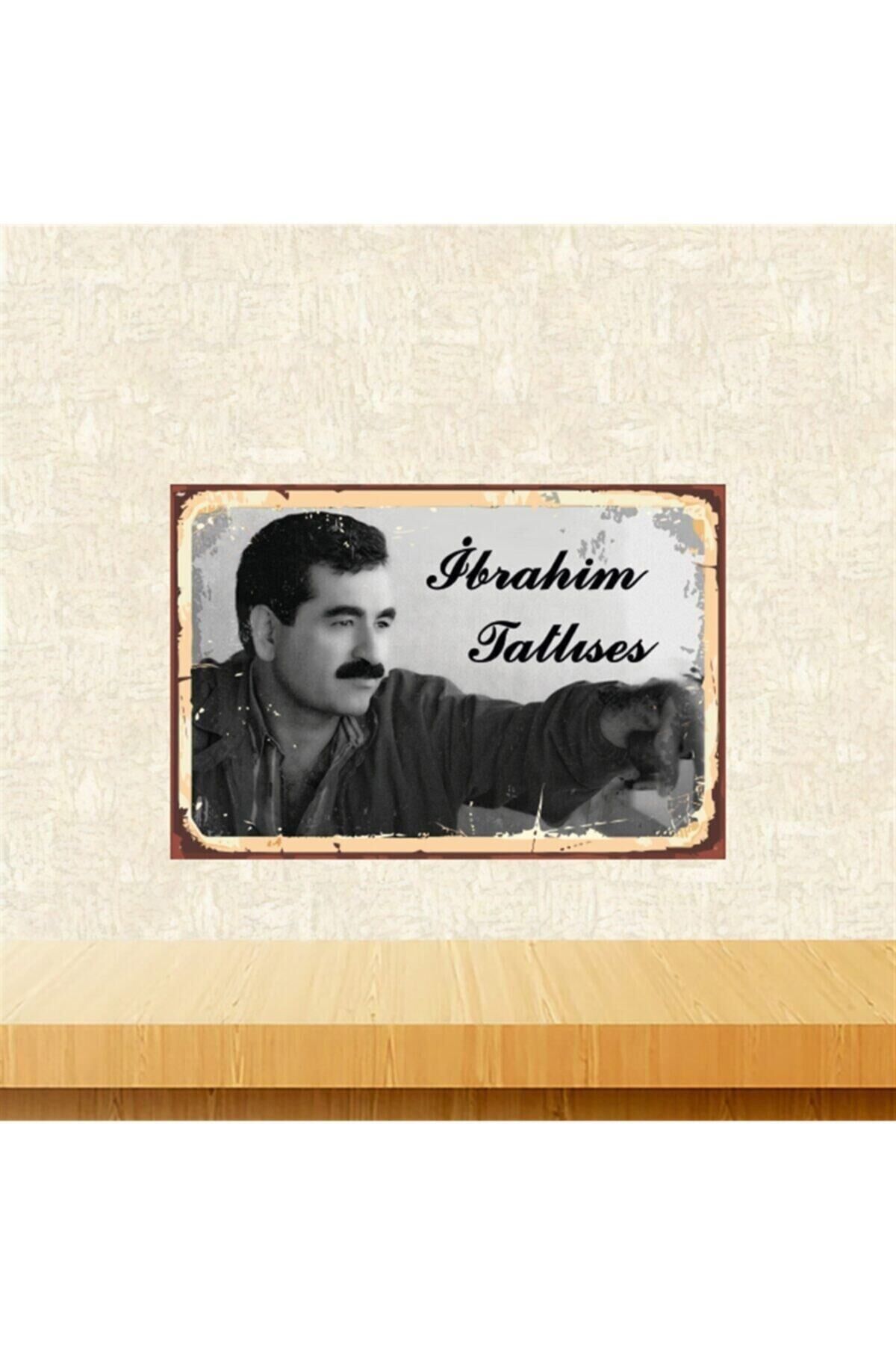 Ibrahim Tatlıses 20-30 Cm Retro Ahşap Tablo Tkfx5554