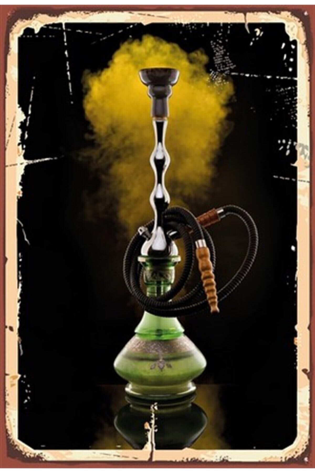 Nargile Ahşap Retro Poster