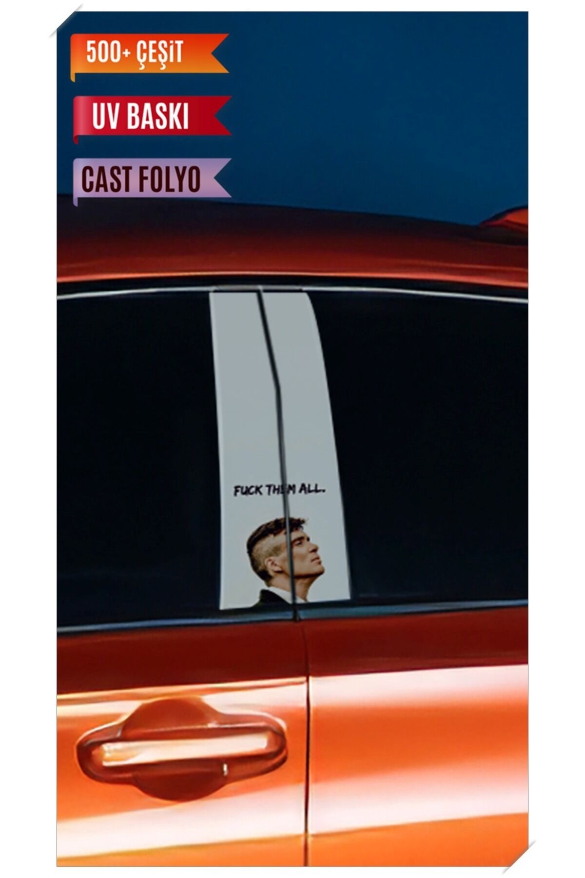 Araç Kapı Direk Kaplama Folyosu Thomas Shelby Desenli (Sağ Sol Takım) (2 Adet) - 22x50 Cm