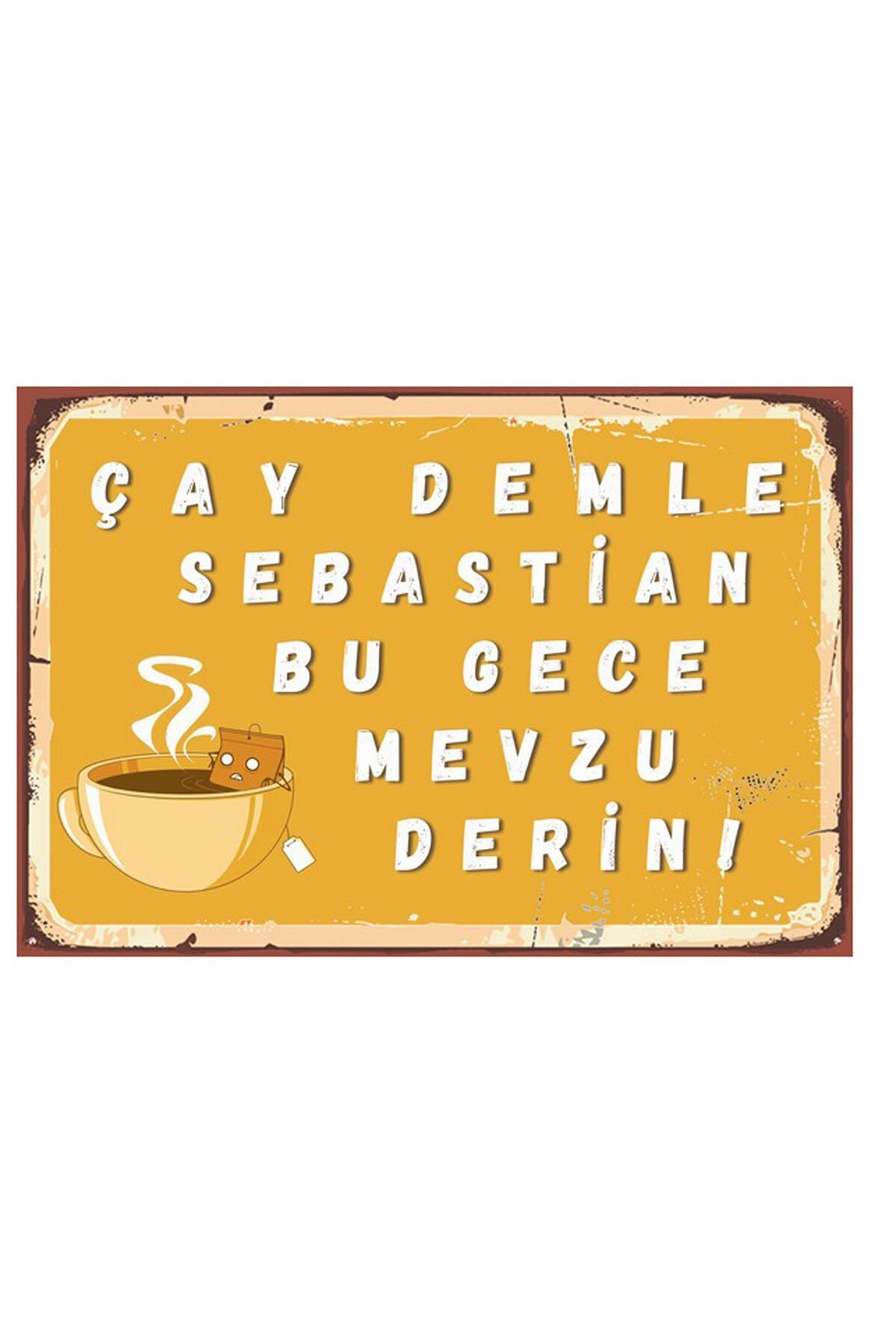 Çay ve Kahve Tasarımlı Ahşap Poster
