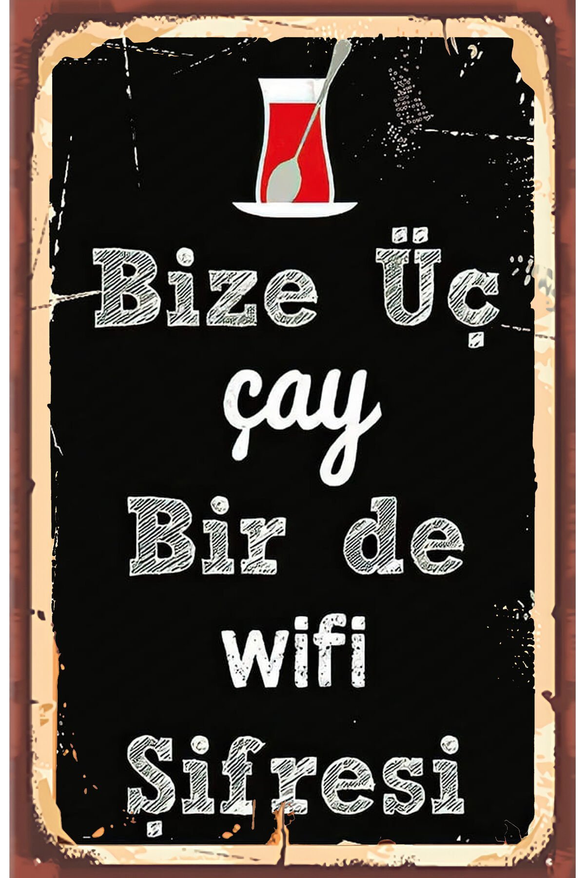 Çay ve Kahve Tasarımlı Ahşap Poster