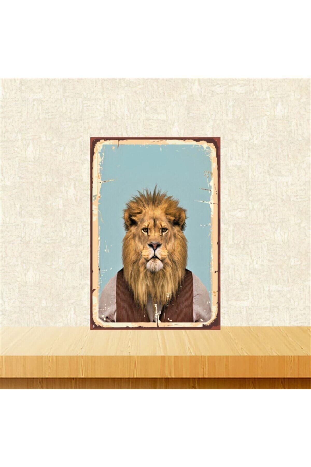 Aslan Tasarımlı 20-30 Cm Retro Ahşap Poster Tkfx4344