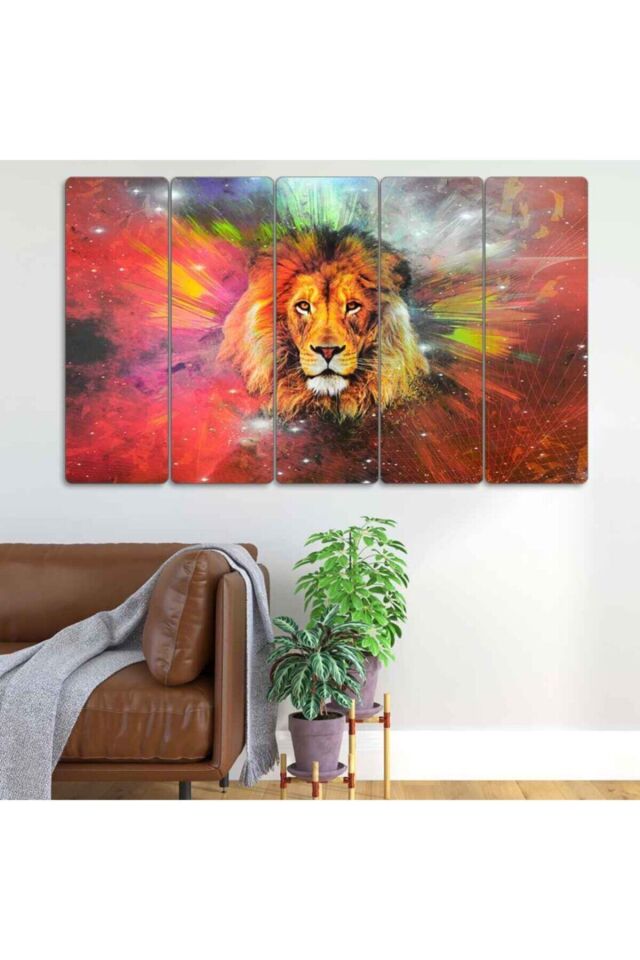 Aslan- 5 Parçalı Tablo
