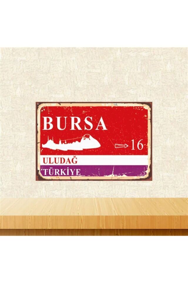 Bursa Uludağ 20-30 cm Retro Ahşap Tablo Tkfx5778