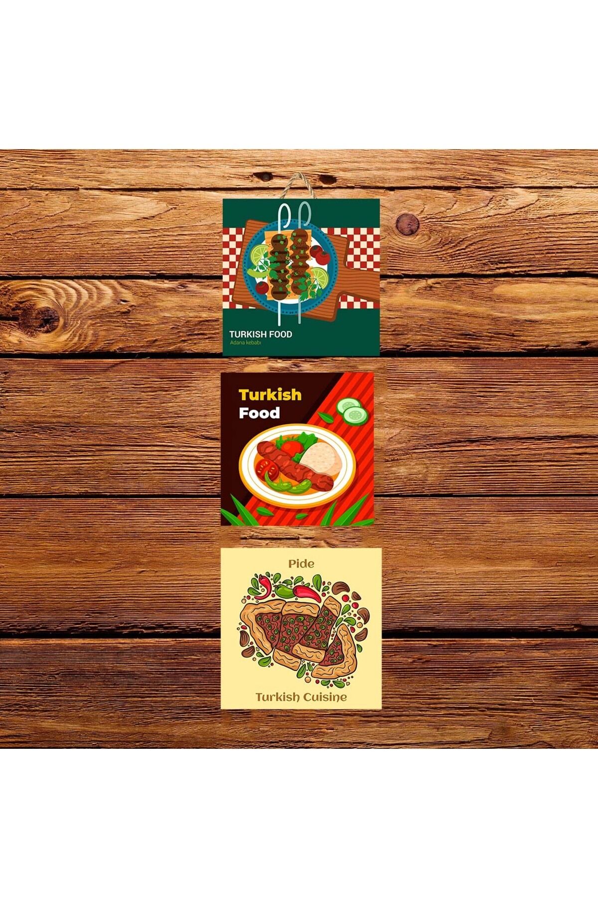 Adana Kebap Tasarımlı Üçlü 15x15 303