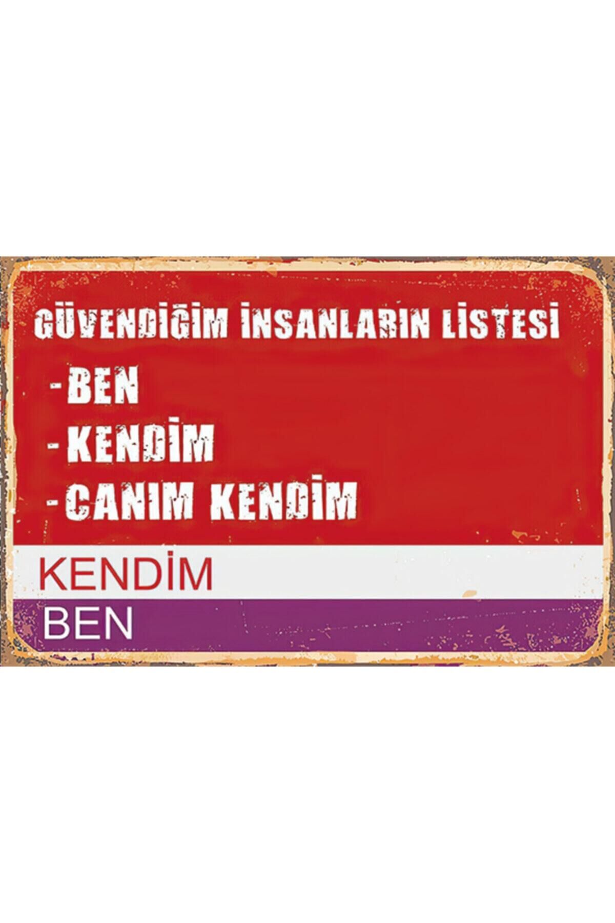 Kendim Ben Sokak Tabelası Retro Ahşap Poster