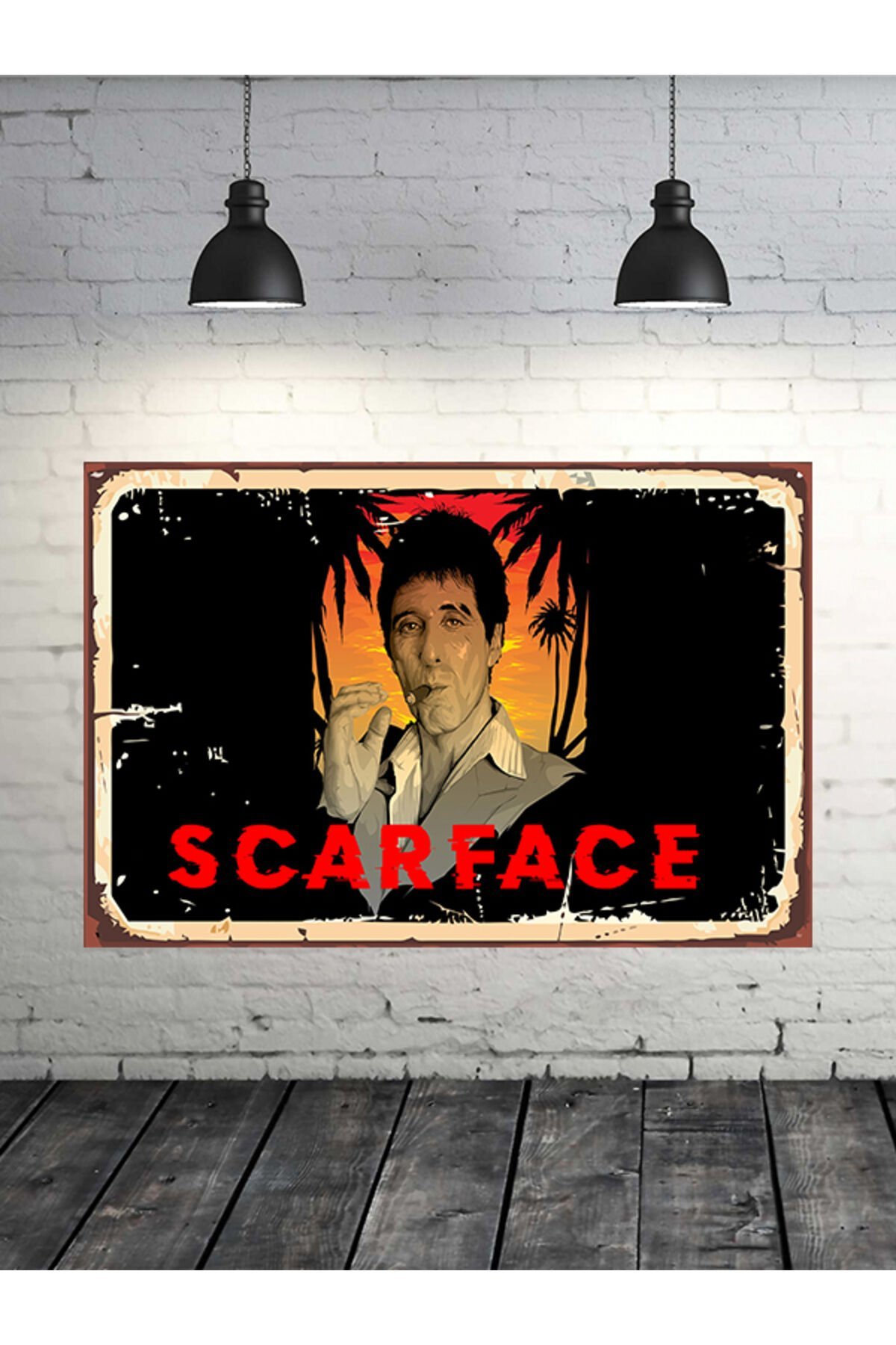 Scarface 20x30 Cm Retro Ahşap Tablo