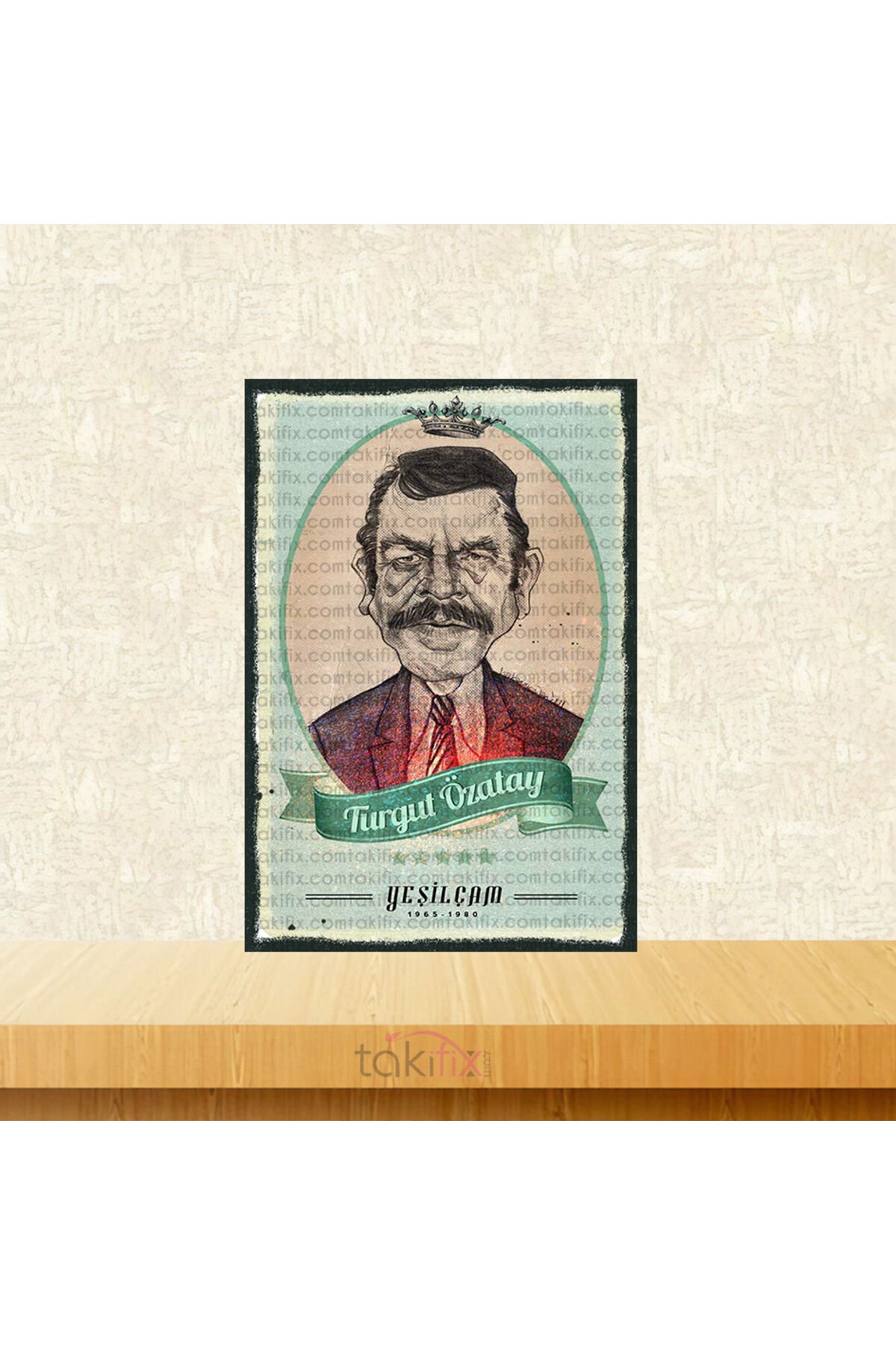 Turgut Özatay Yeşilçam Tasarımlı 20x30 Cm Retro Ahşap Tablo