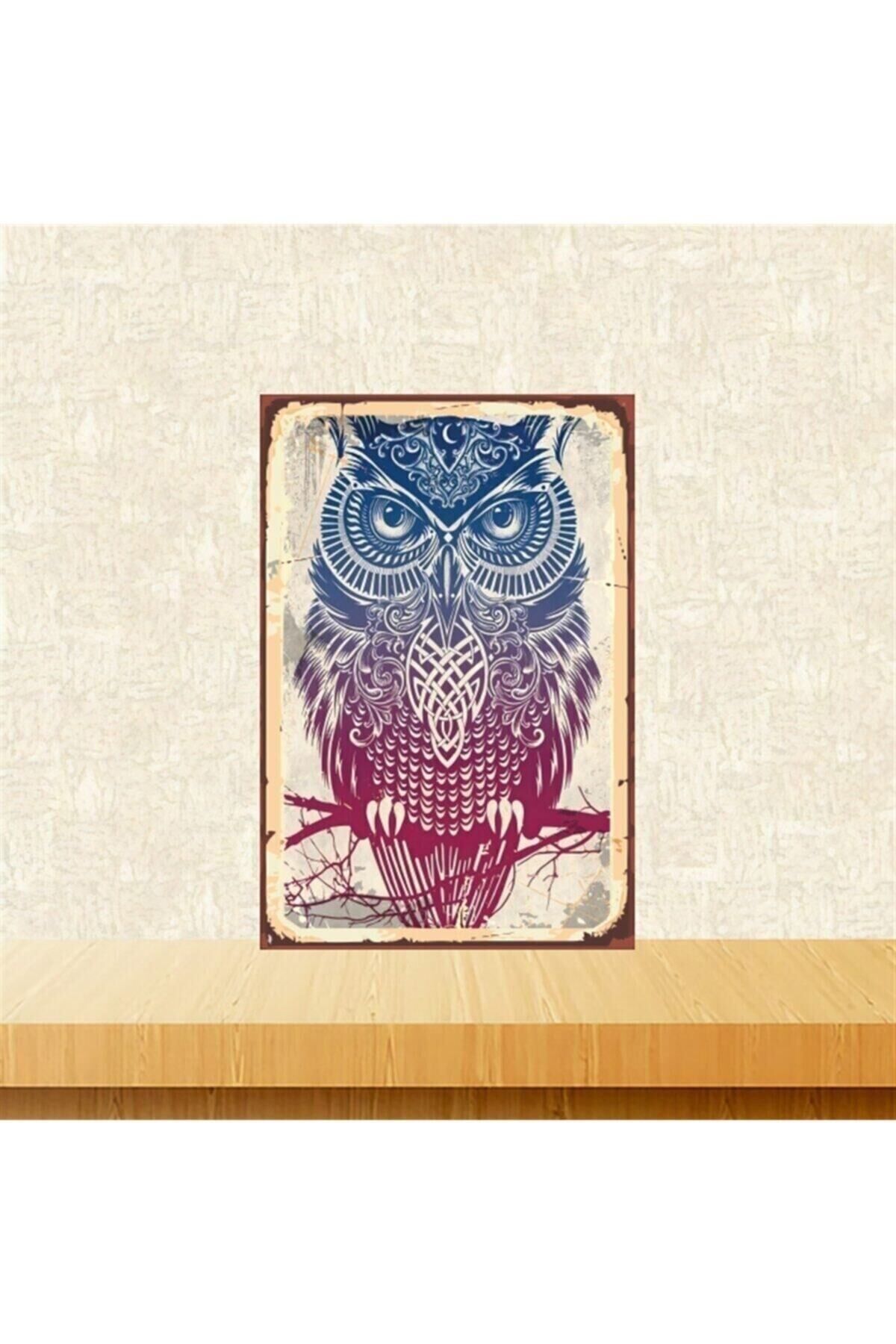 Dalda Duran Baykuş 20-30 Cm Retro Ahşap Tablo Tkfx4812